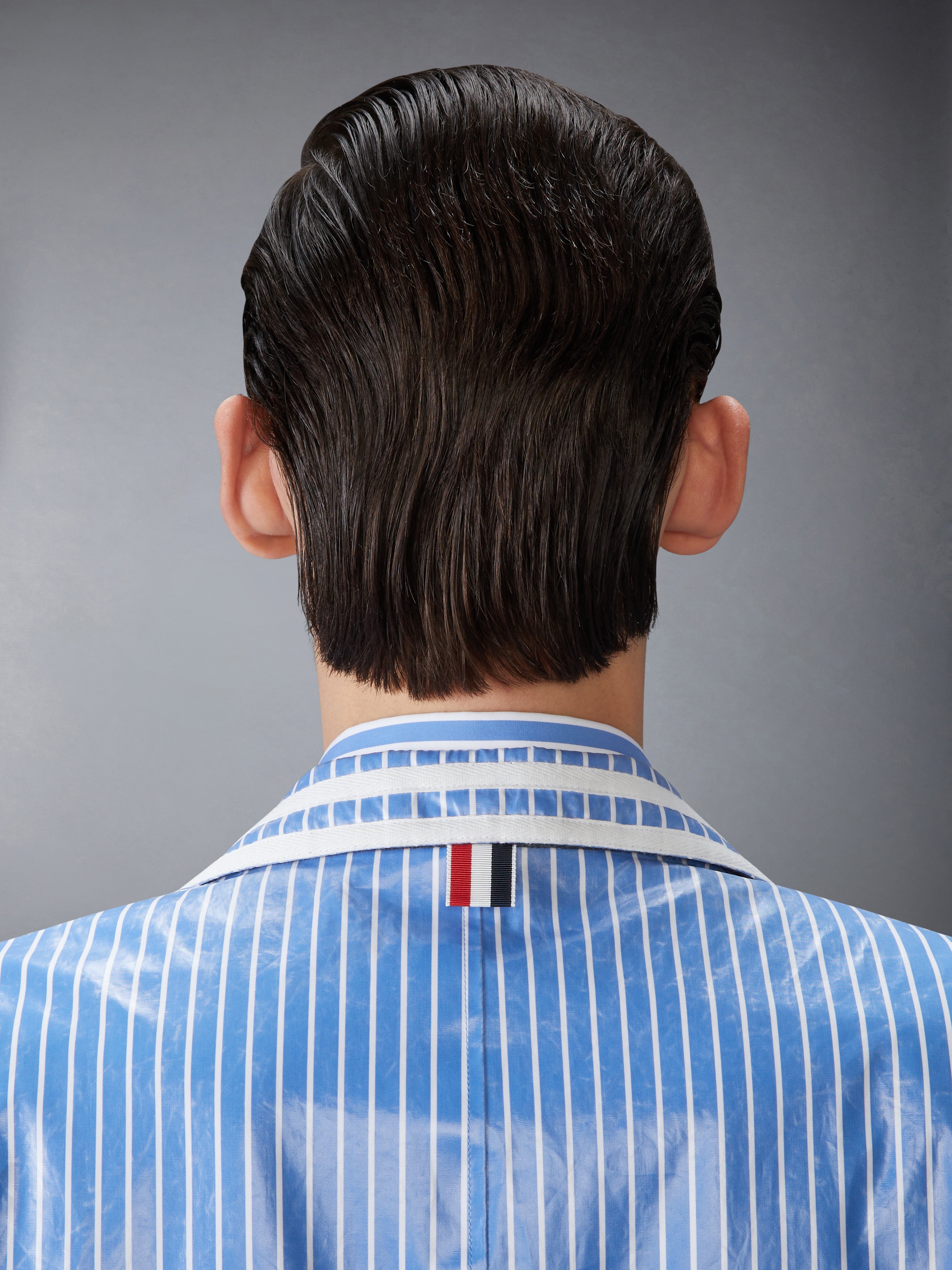 LAMINATED PINSTRIPE POPLIN UNSTRUCTURED SPORTSCOAT - 7