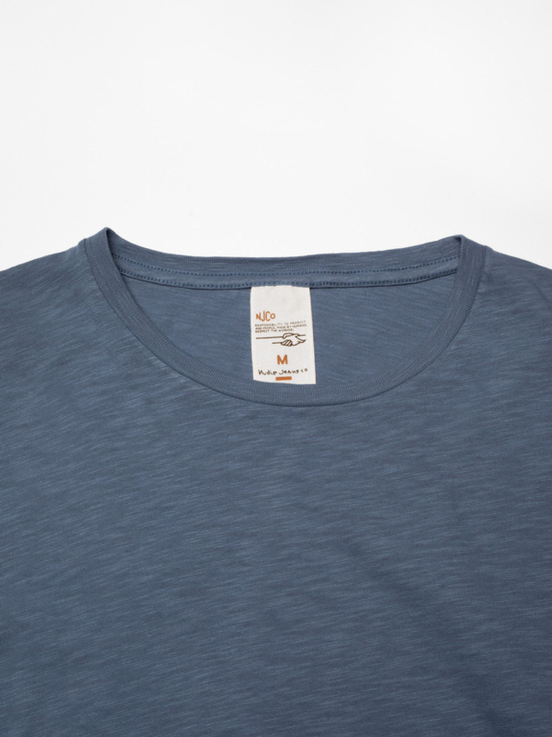 Nudie Jeans Roffe Slub T-Shirt Bluegrey outlook