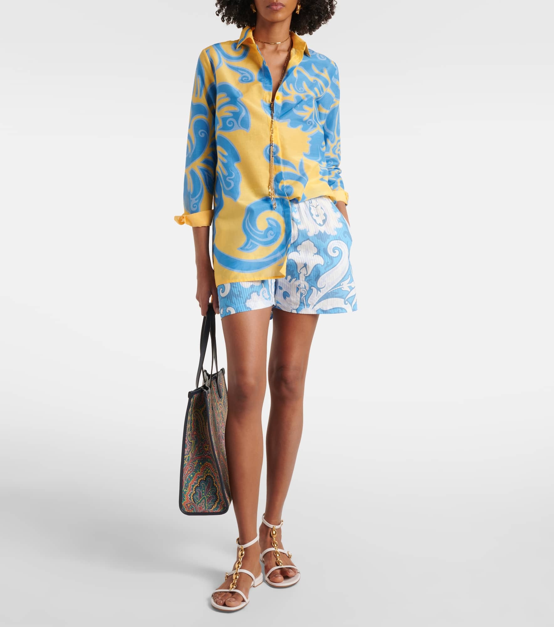 Printed cotton and silk shirt - 2