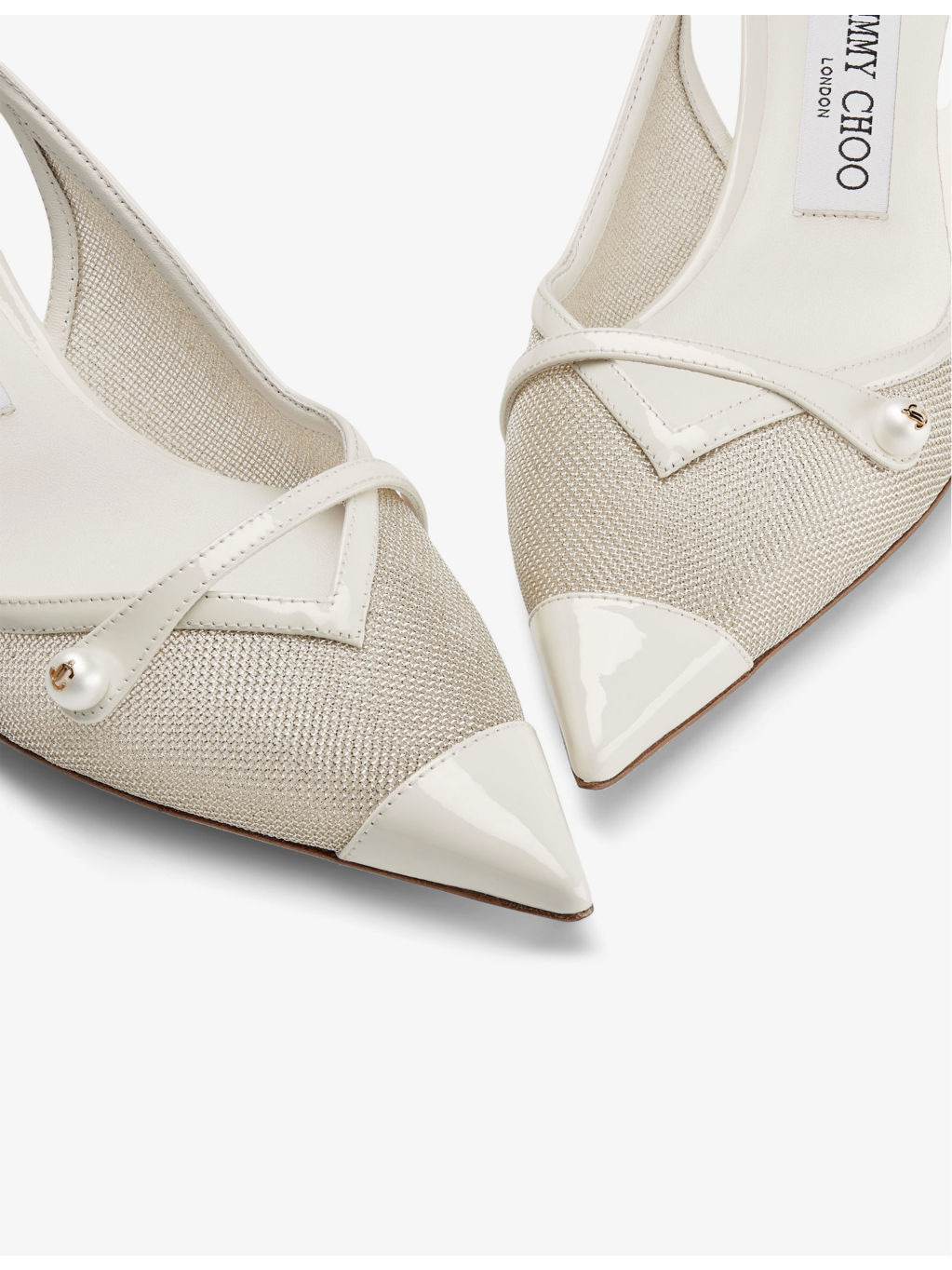 Amita 45 leather and mesh slingback heels - 5