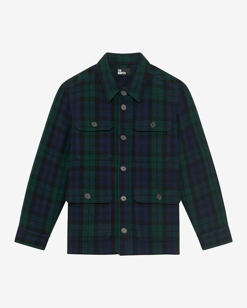 DARK GREEN TARTAN OVERSHIRT - 1