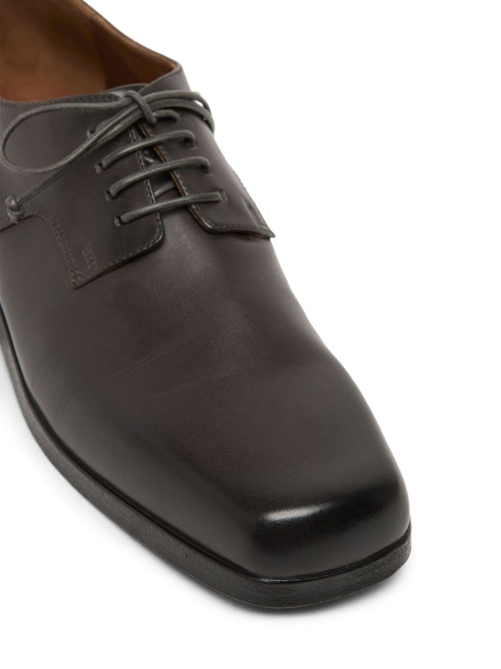 square-toe leather oxford shoes - 4