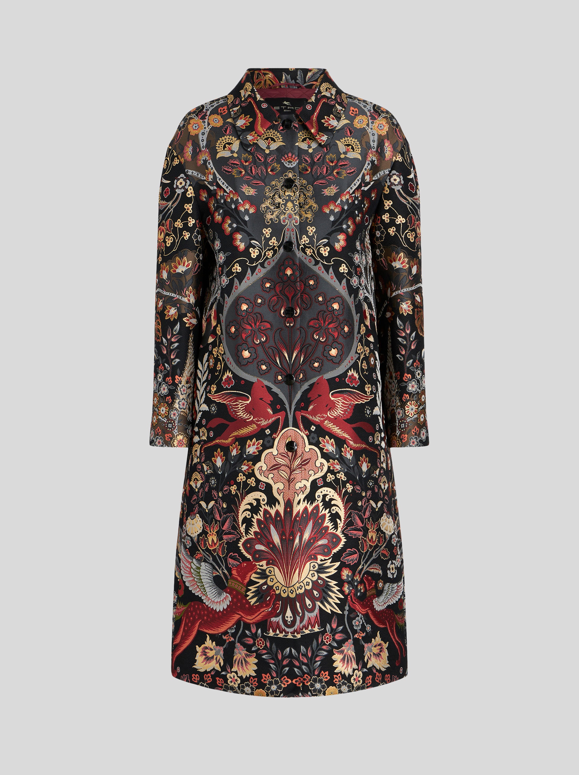 JACQUARD COAT WITH ORNAMENTAL DESIGNS AND PEGASO - 1