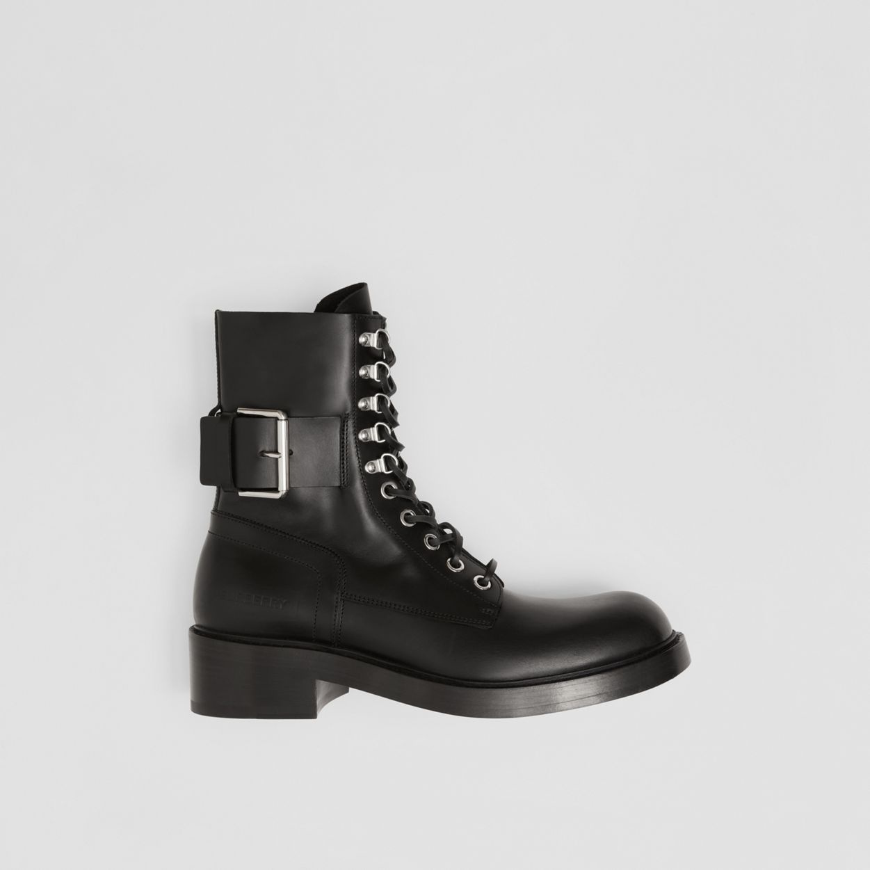 Strap Detail Leather Ankle Boots - 6