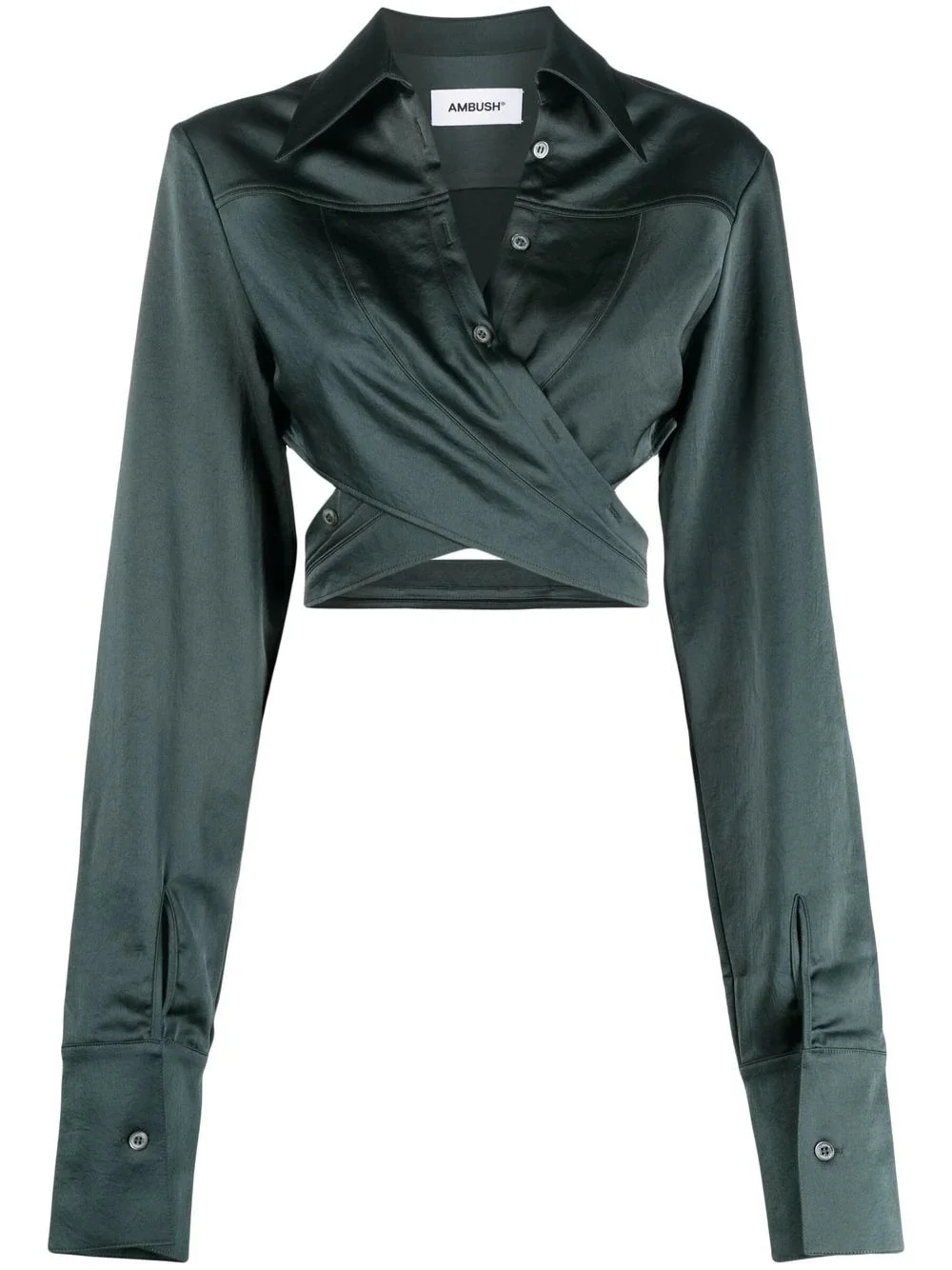 WRAPPED CROP SHIRT 그린 테이블 색상 없음 - 1