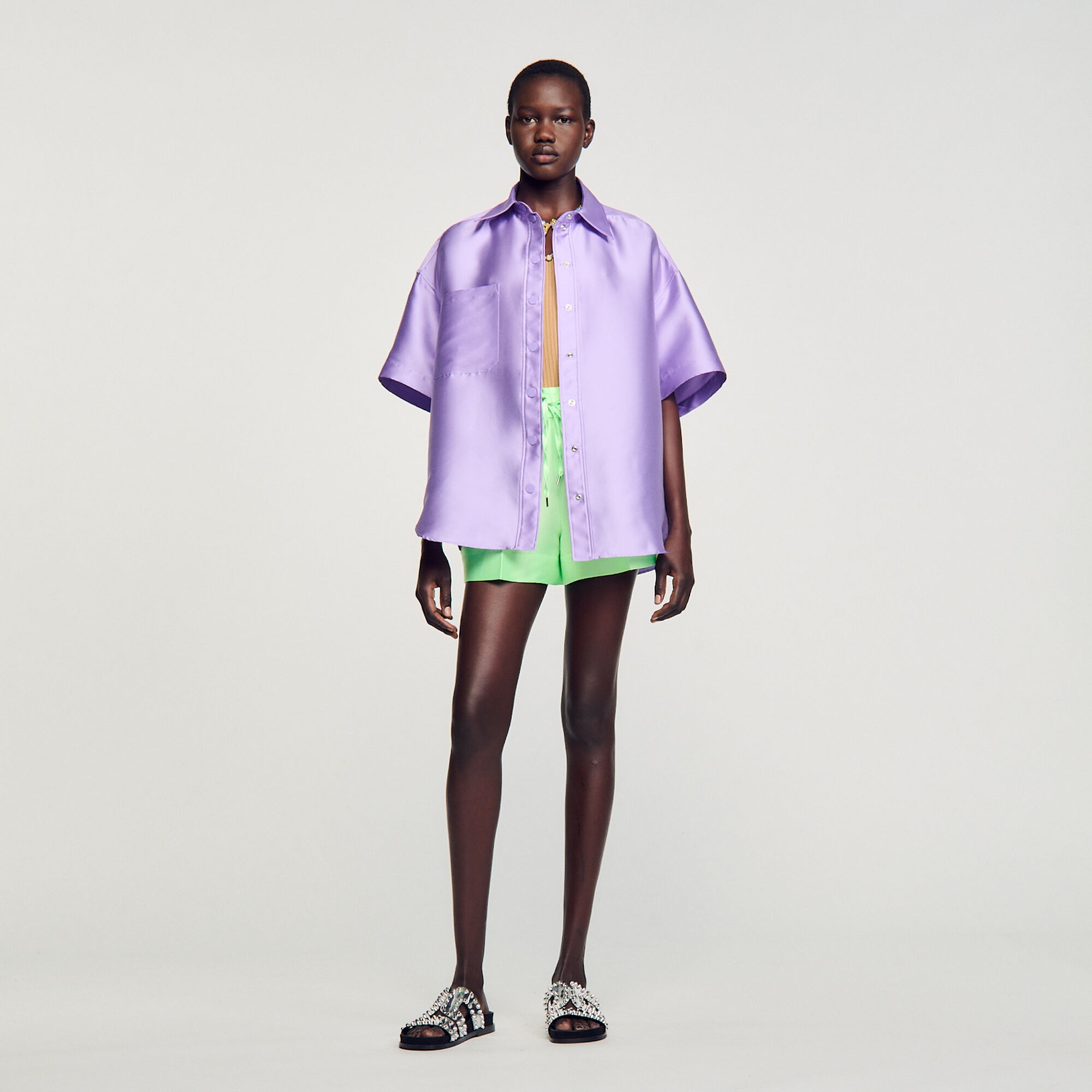 OVERSIZED SATIN SHIRT - 3