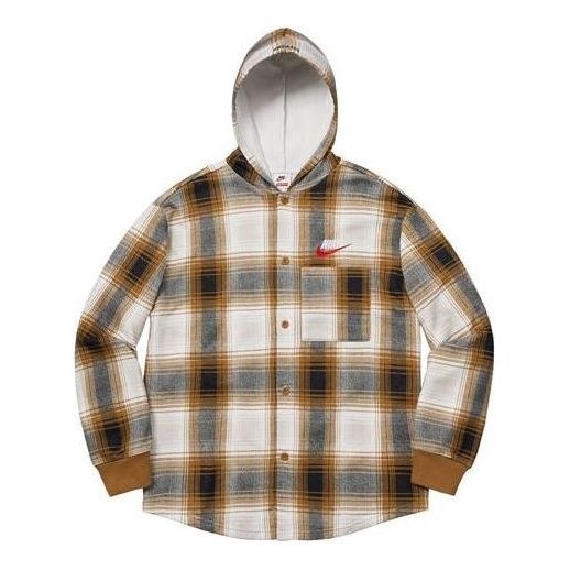 Supreme x Nike Plaid Hooded Sweatshirt 'Mustard' SUP-FW18-519 - 1