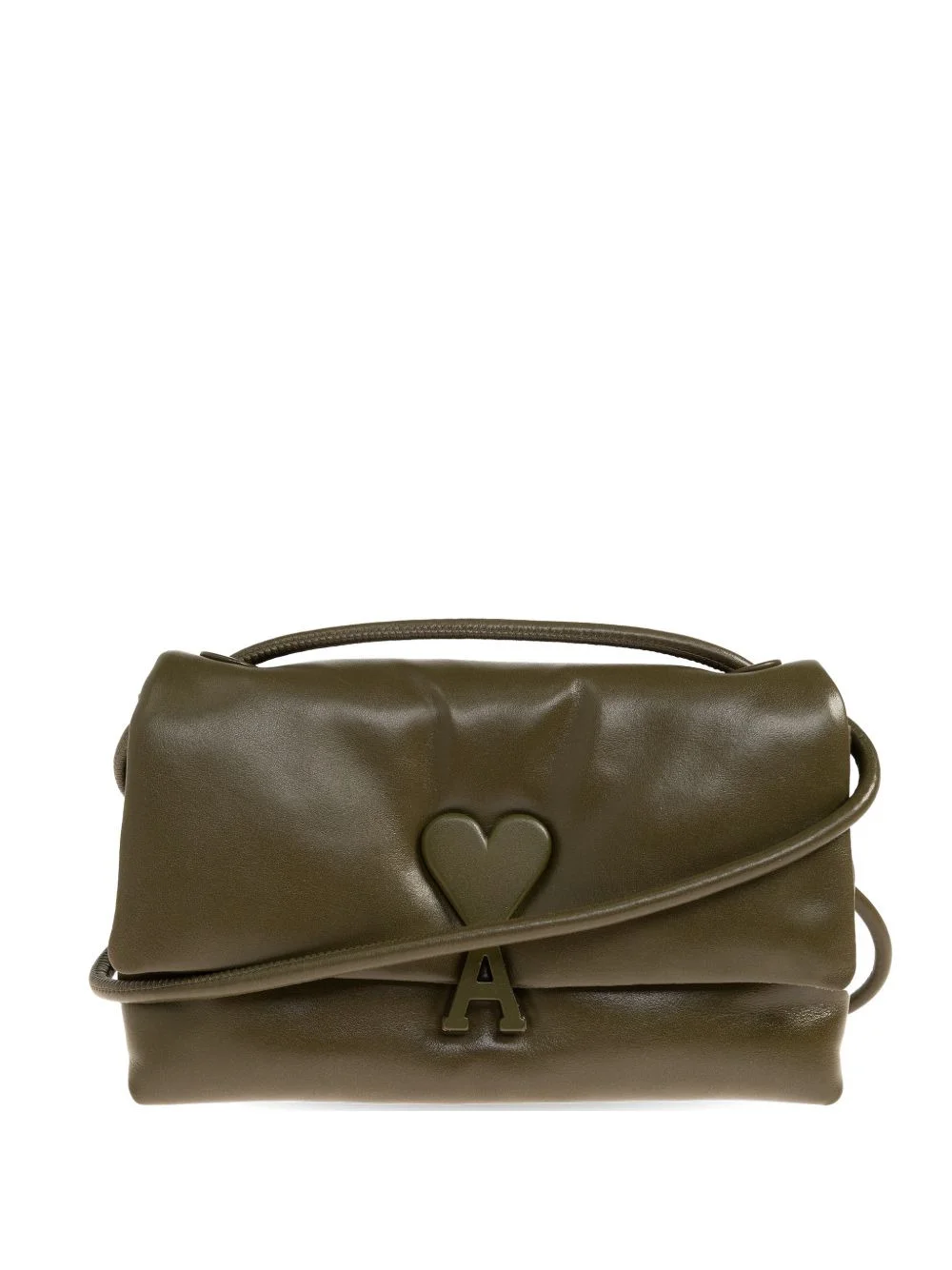 heart logo leather tote bag - 1
