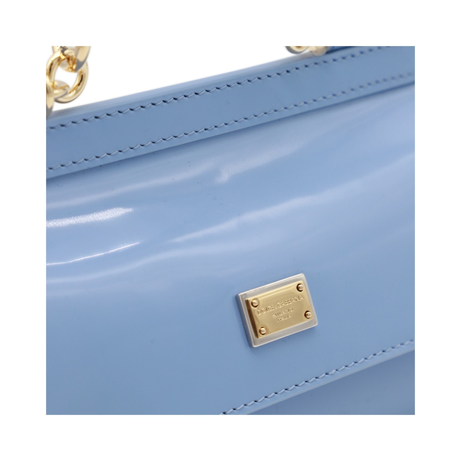 LIGTH BLUE LEATHER SICILY TOP HANDLE BAG - 4