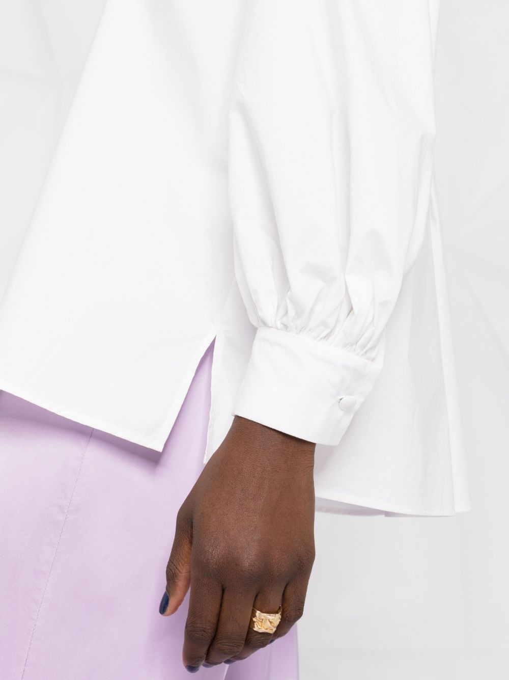 poet-sleeve poplin blouse - 3