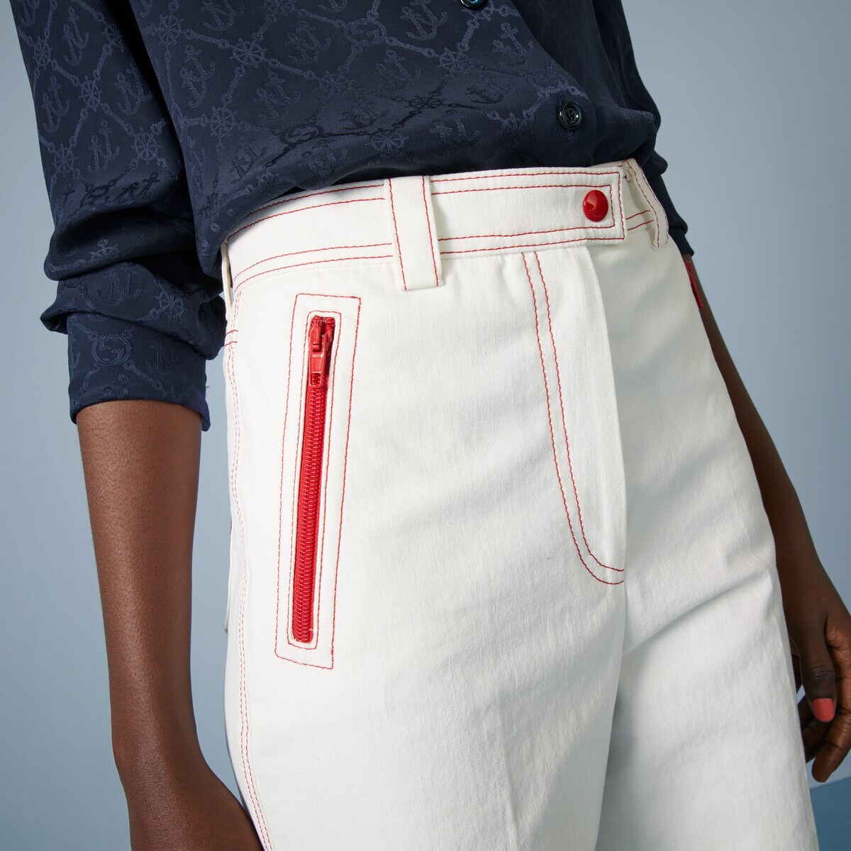 Cotton canvas pant with Interlocking G - 3