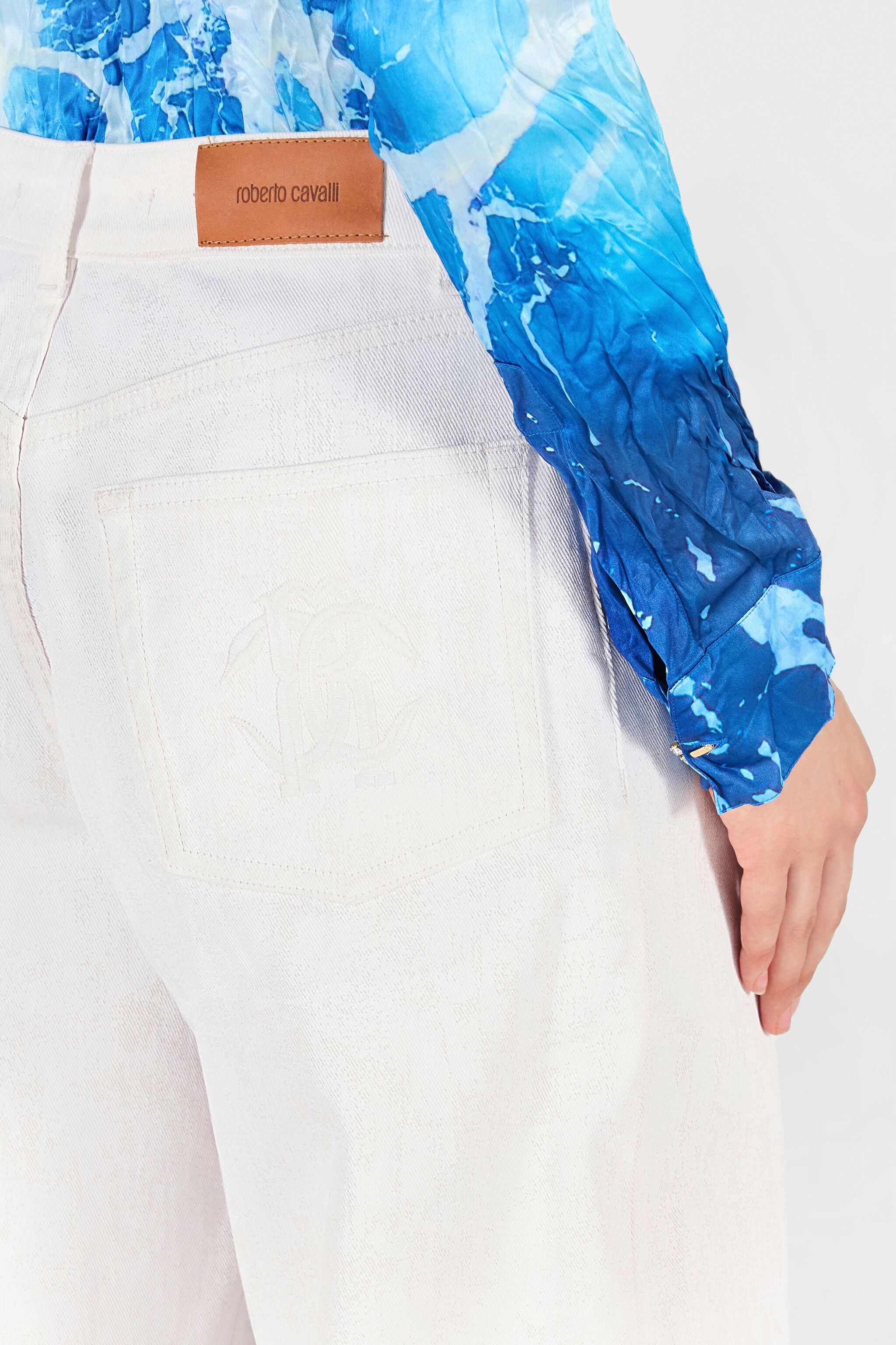Wide Leg Denim Trousers - 5