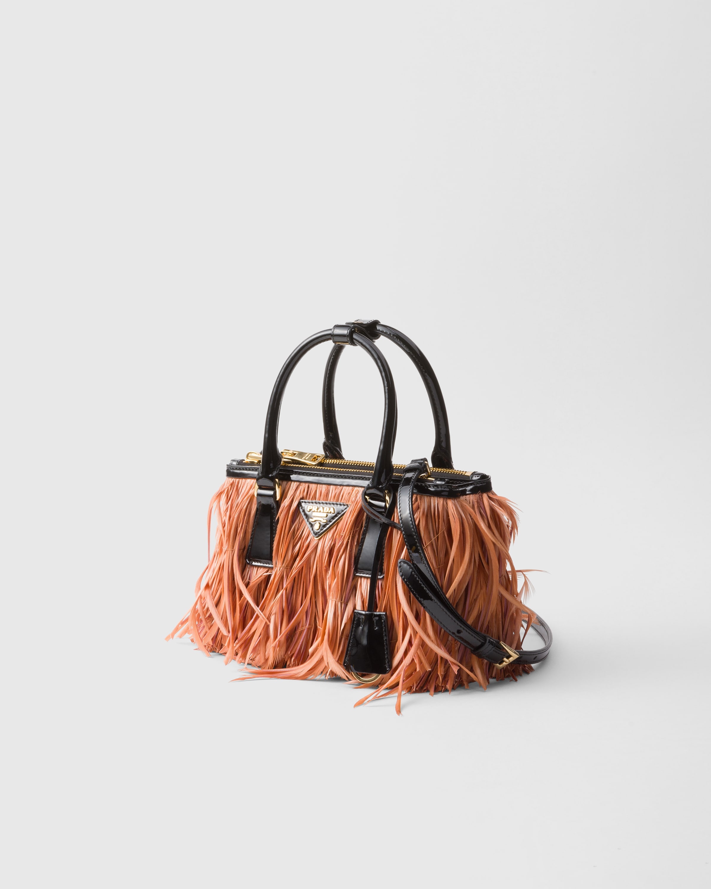 Prada Galleria mini-bag with feather trim - 3