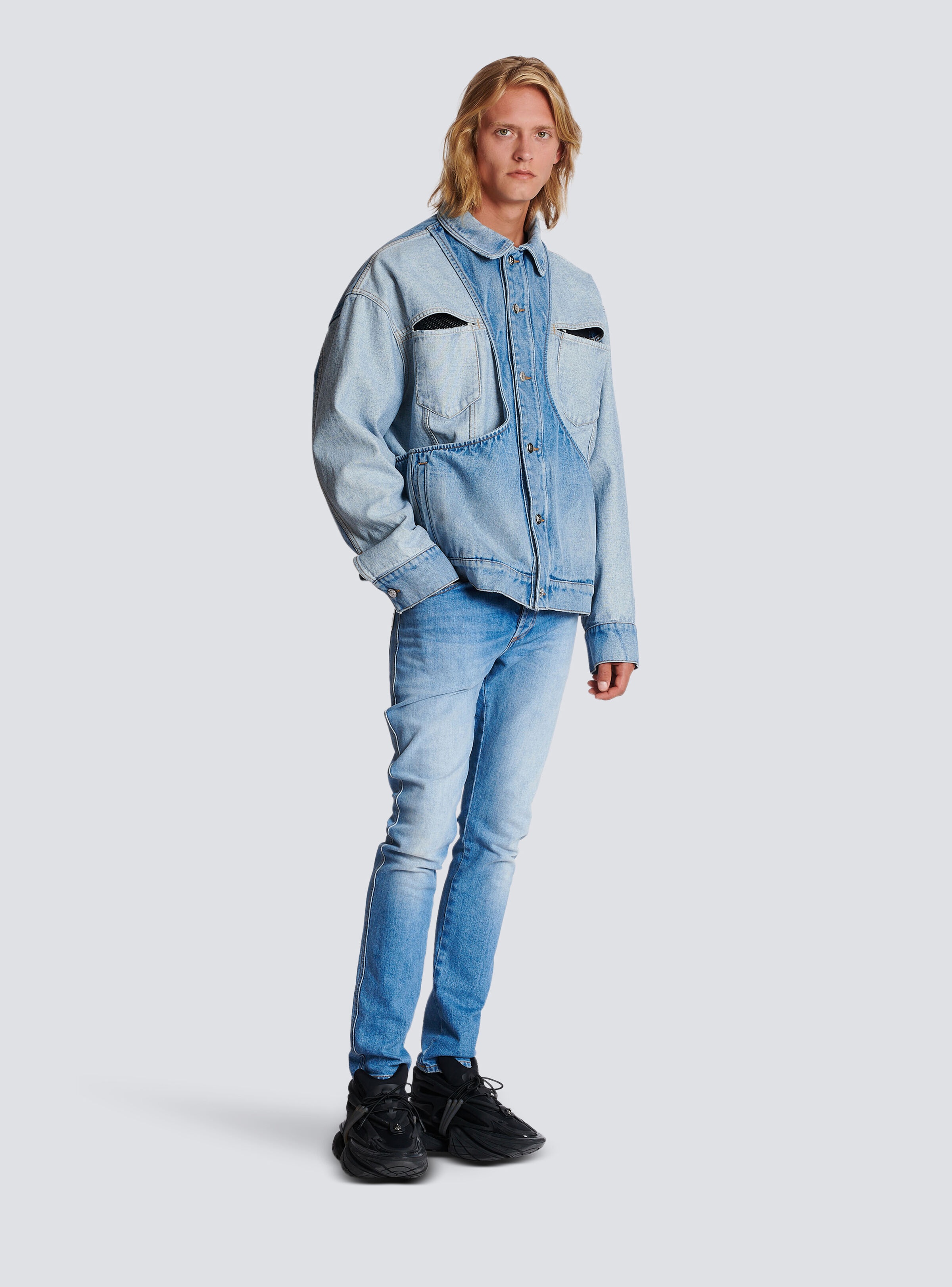 Reverse cut denim jacket - 3