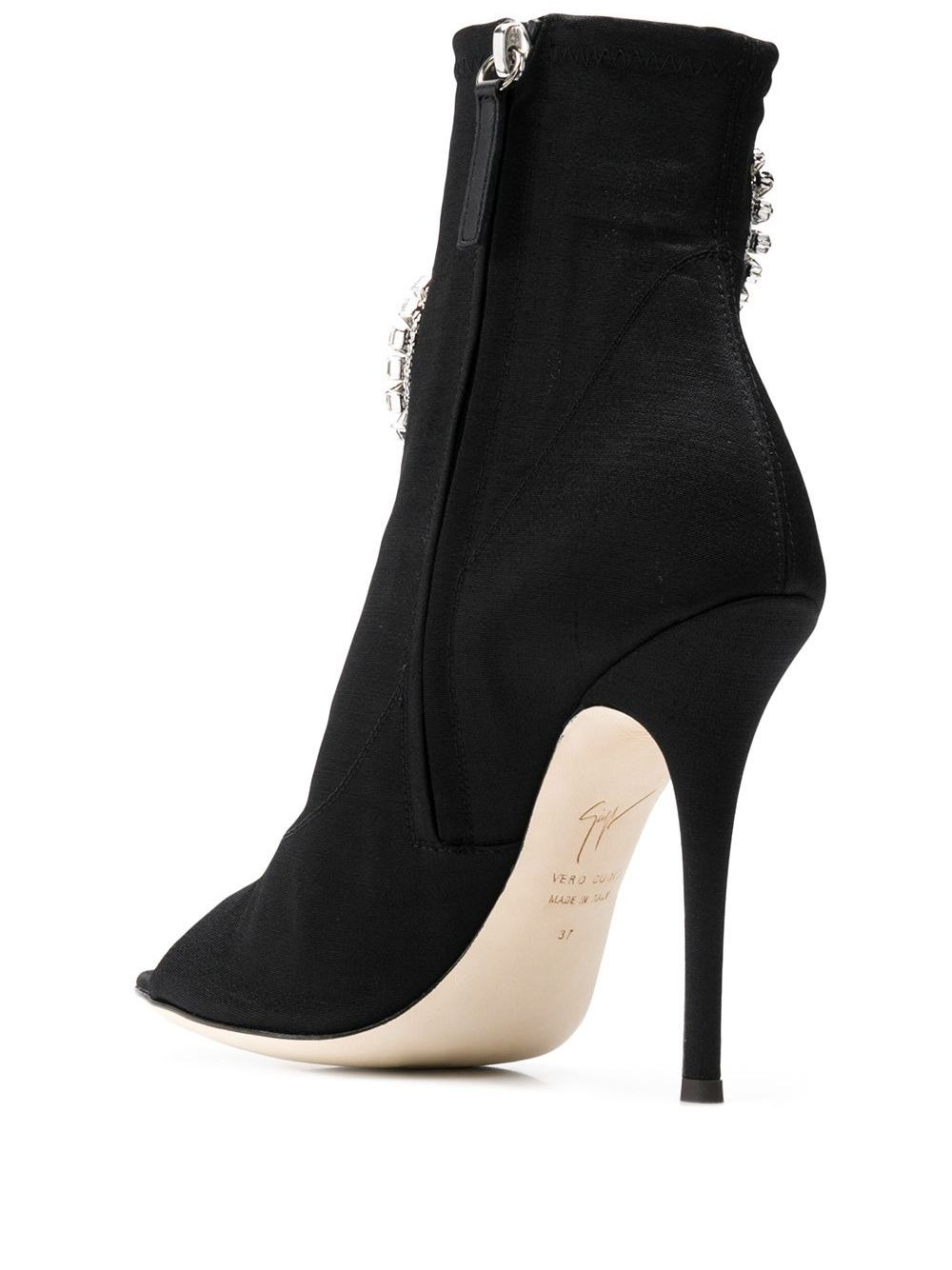 crystal embellished heeled boots - 3