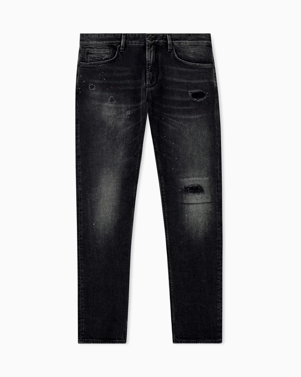 FIVE-POCKET JEANS SLIM FIT DISTRESSED WITH PAINT SPLATTERS - 1