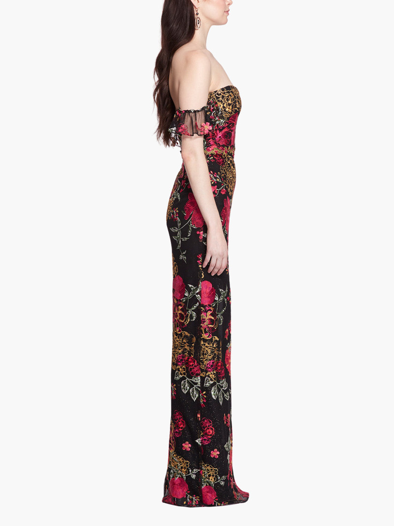 COLUMN EMBROIDERED GOWN 3