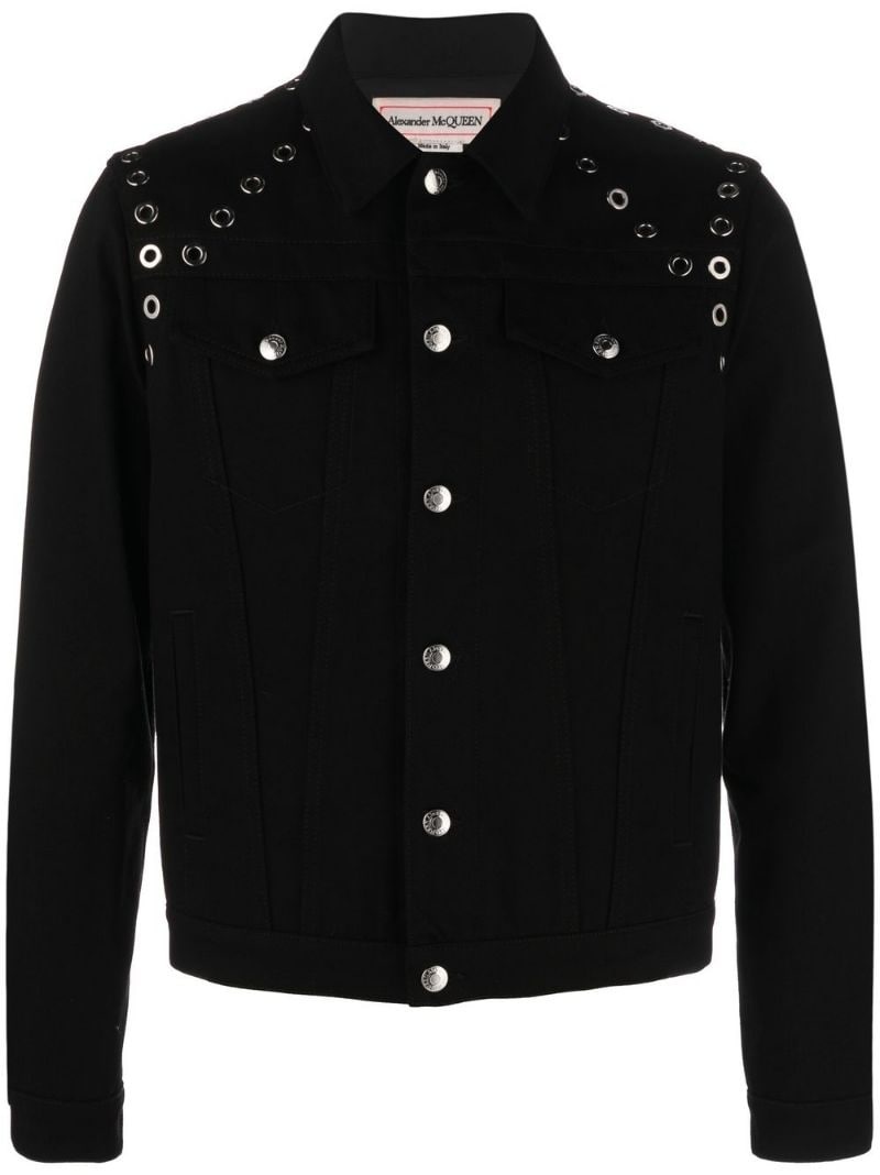 studded denim jacket - 1