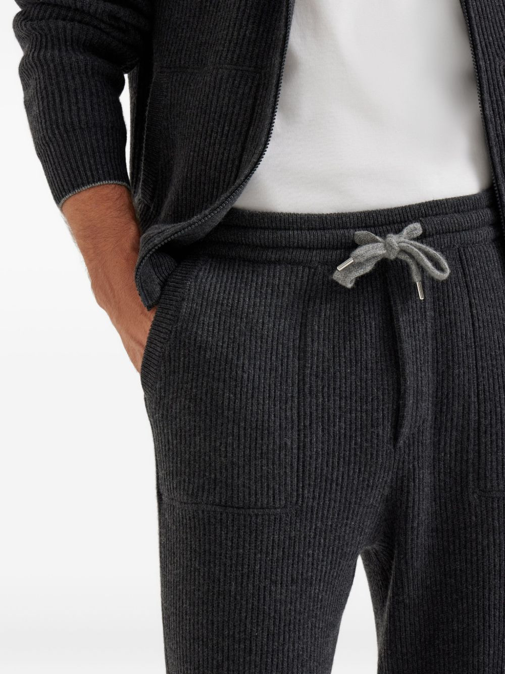 ribbed knit track pants - 5