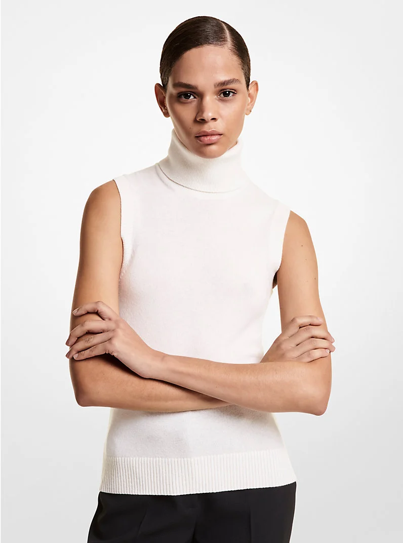 Cashmere Sleeveless Turtleneck - 1