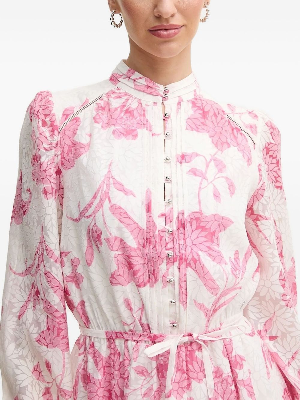 floral-print button-front mini dress - 3