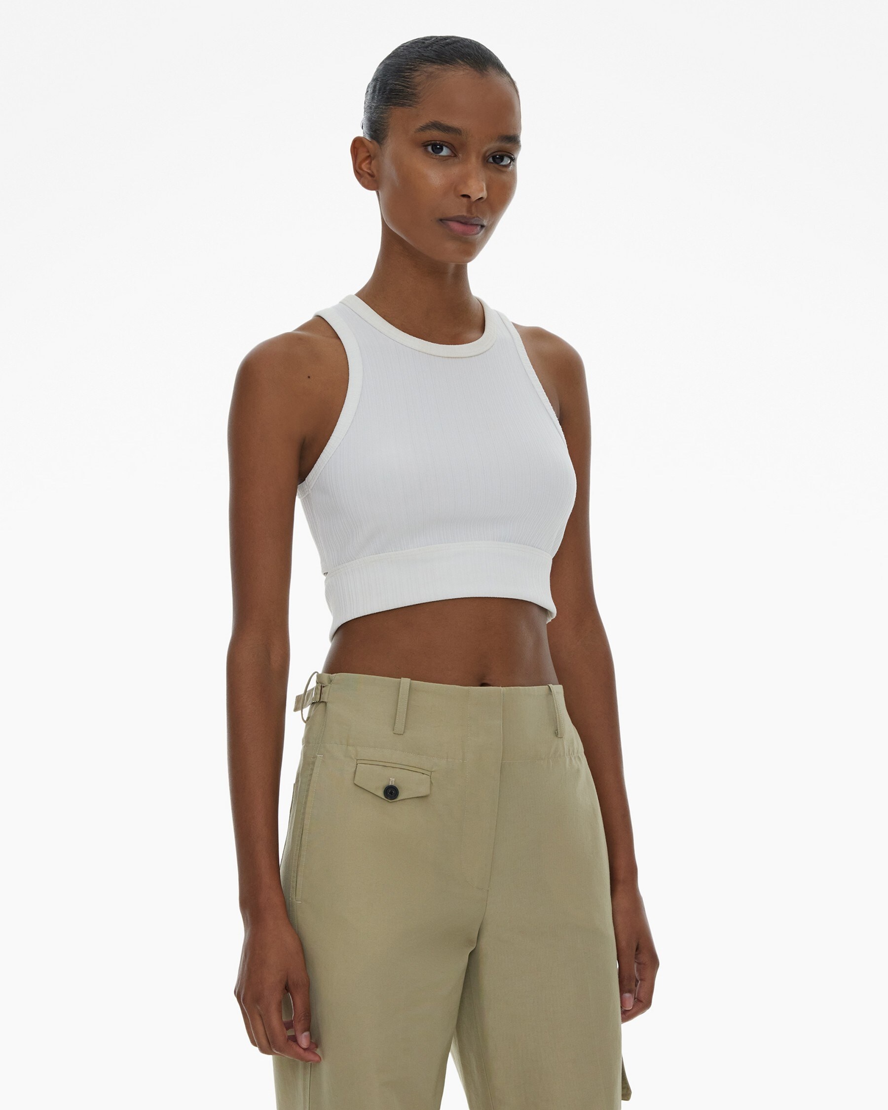CROPPED RIB KNIT TANK TOP - 5