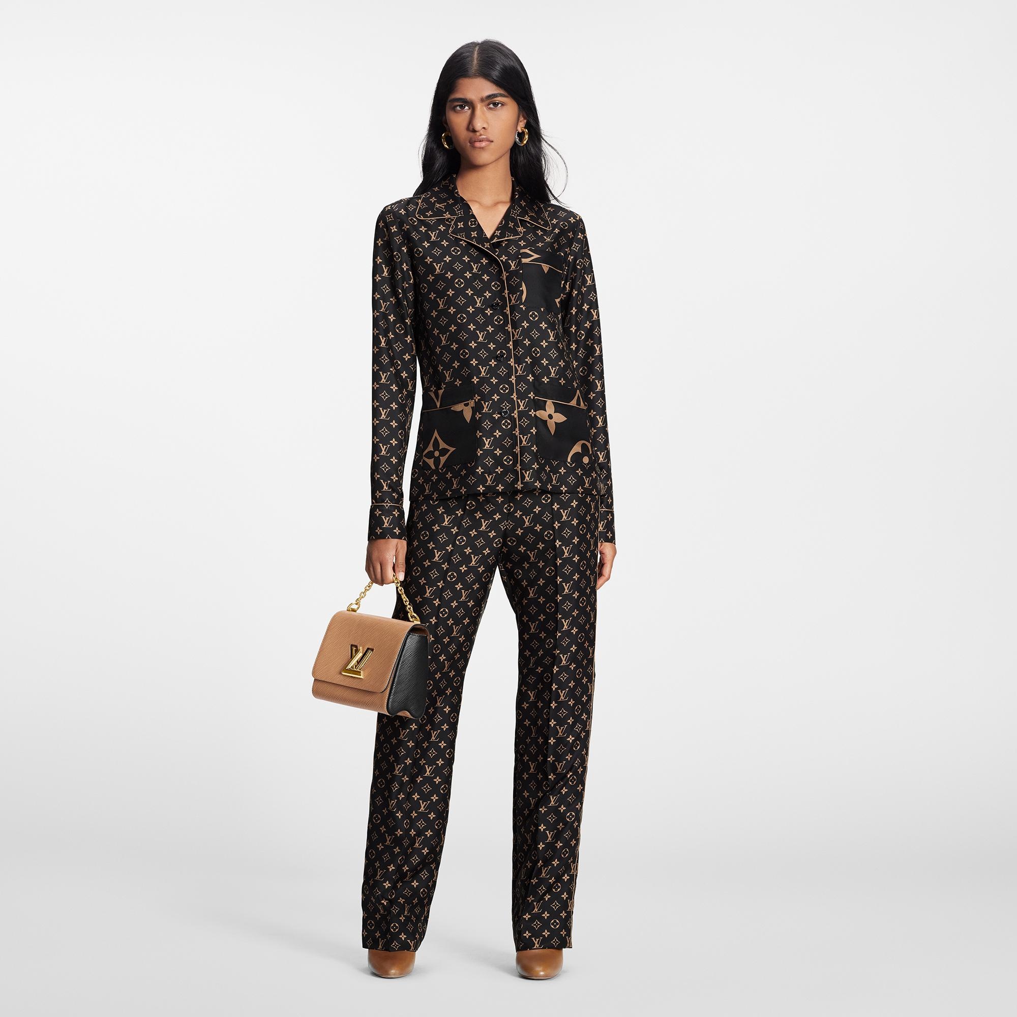 Louis Vuitton Mixed Monogram Pajama Shirt BLACK. Size 38