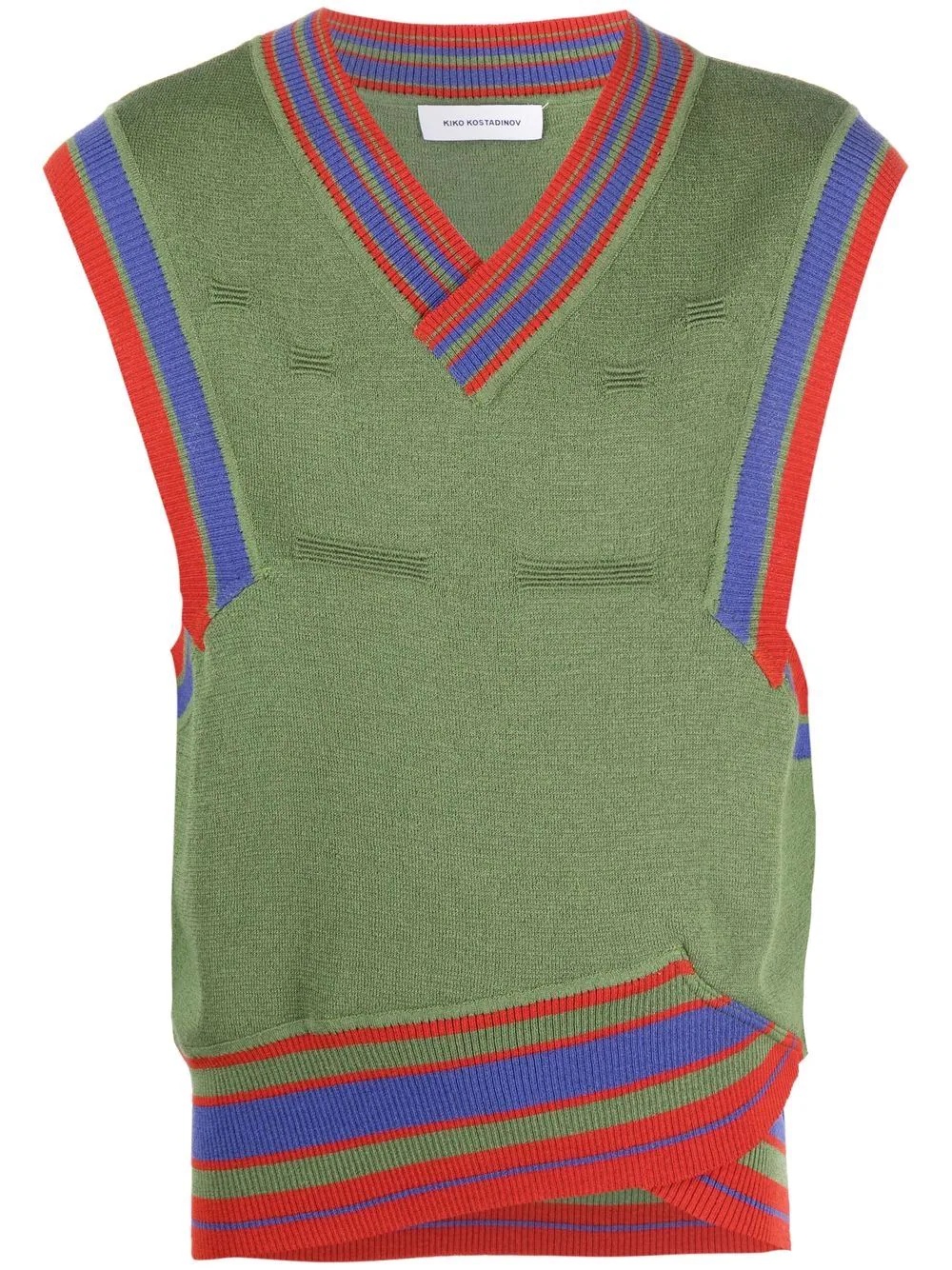 dorset-knit asymmetrical vest - 1