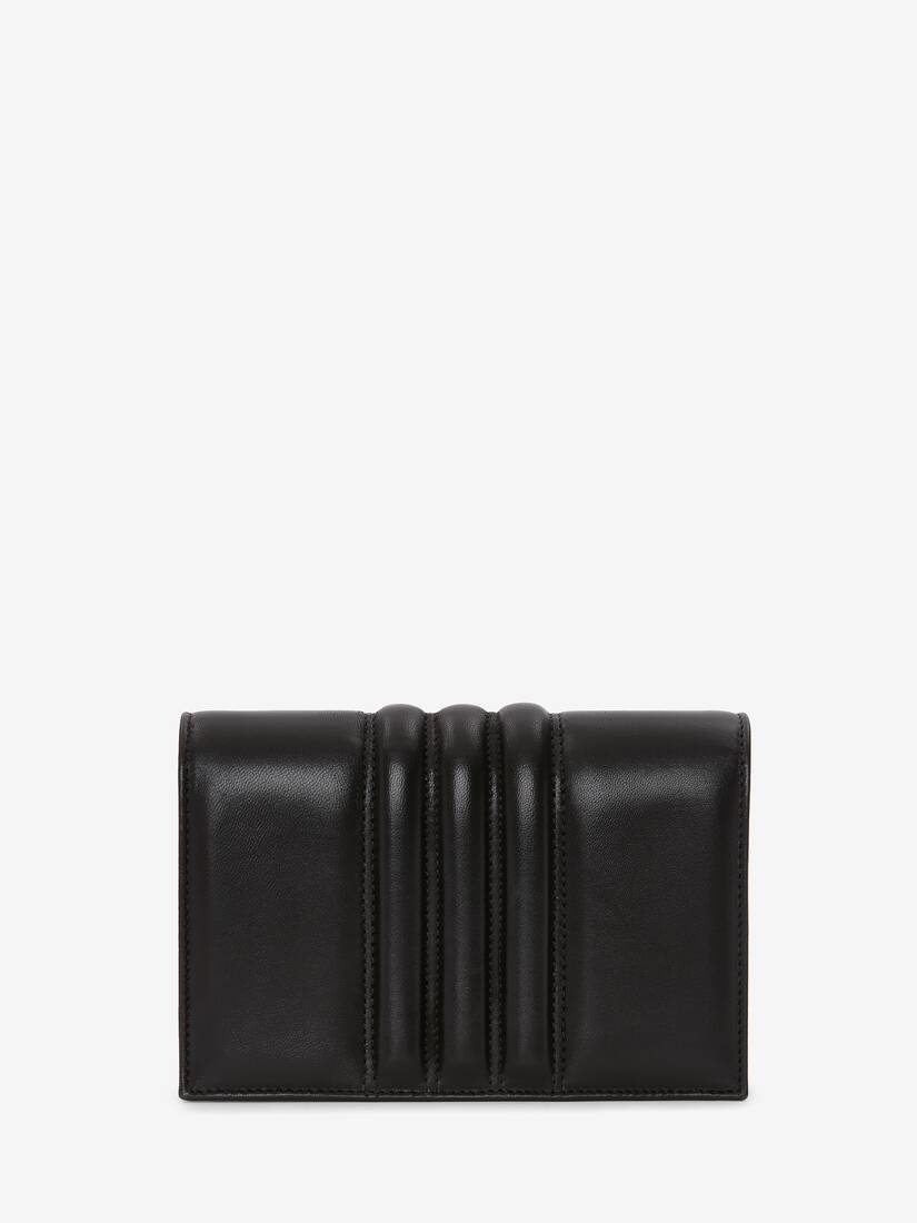 Small Quilted Skull Bag in Black - 3