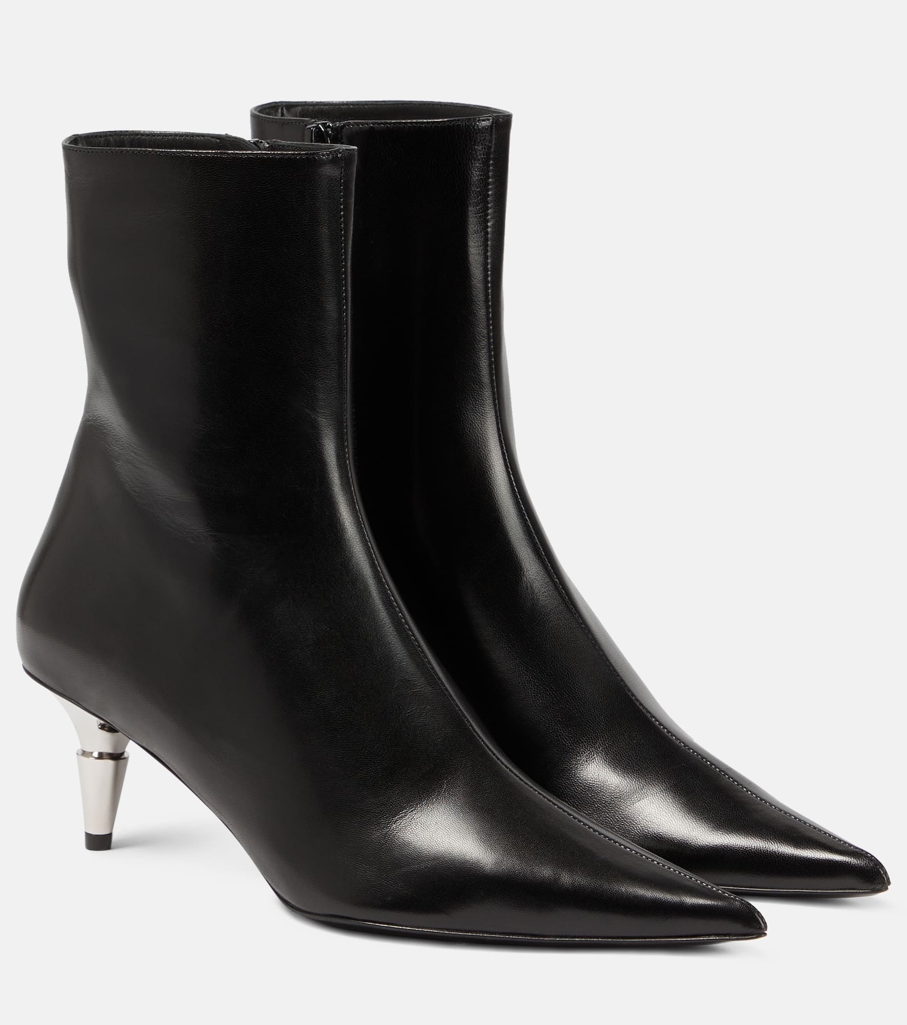 Spike leather ankle boots - 1