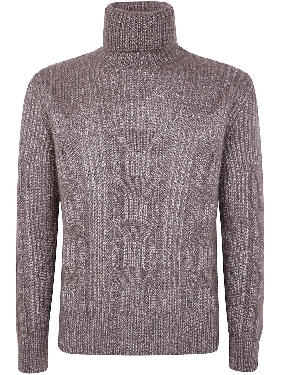 Zegna Cashmere And Silk Ribbed Turtleneck Clothing - 1