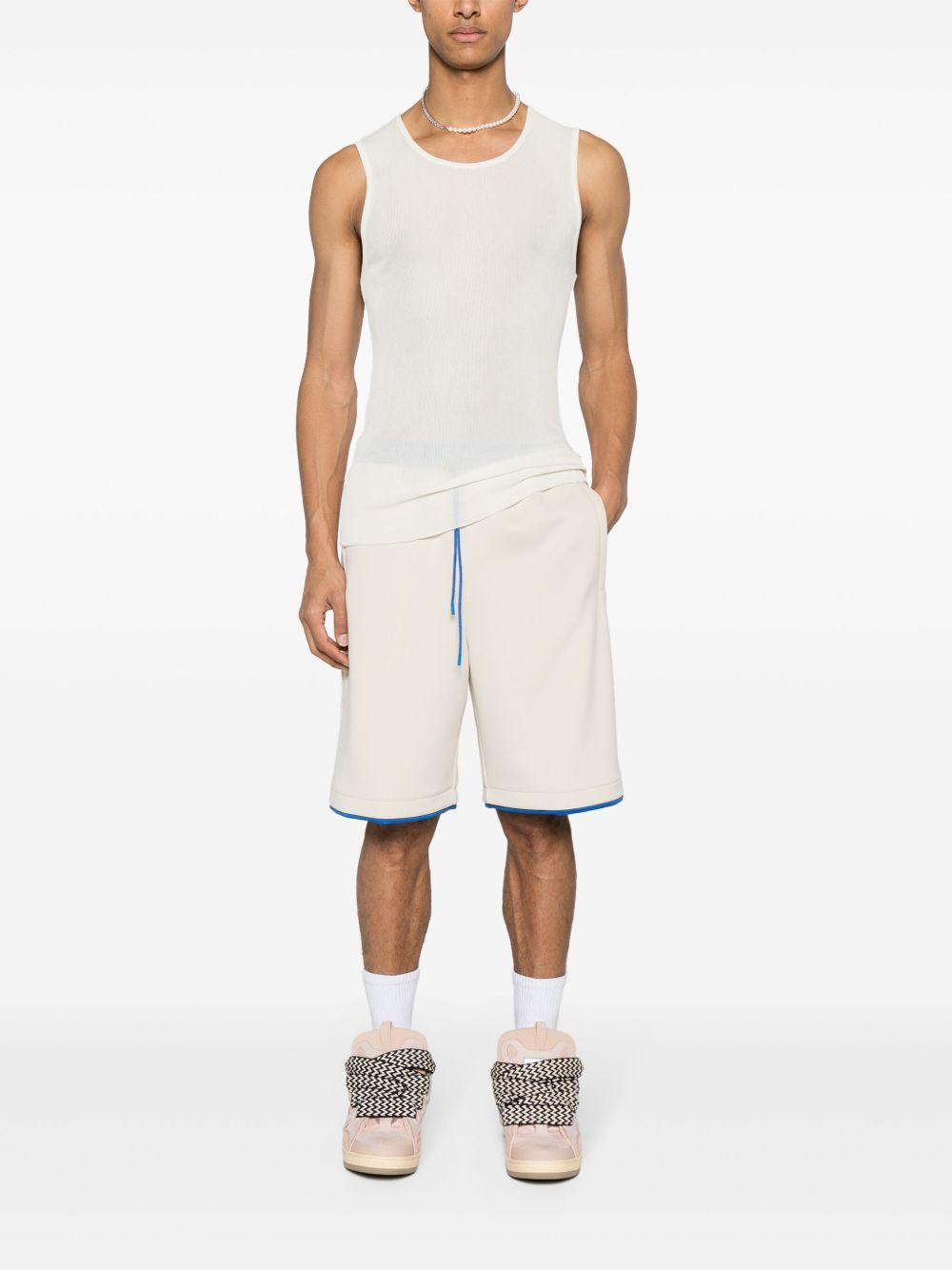 logo-appliqué colour-block track shorts - 2