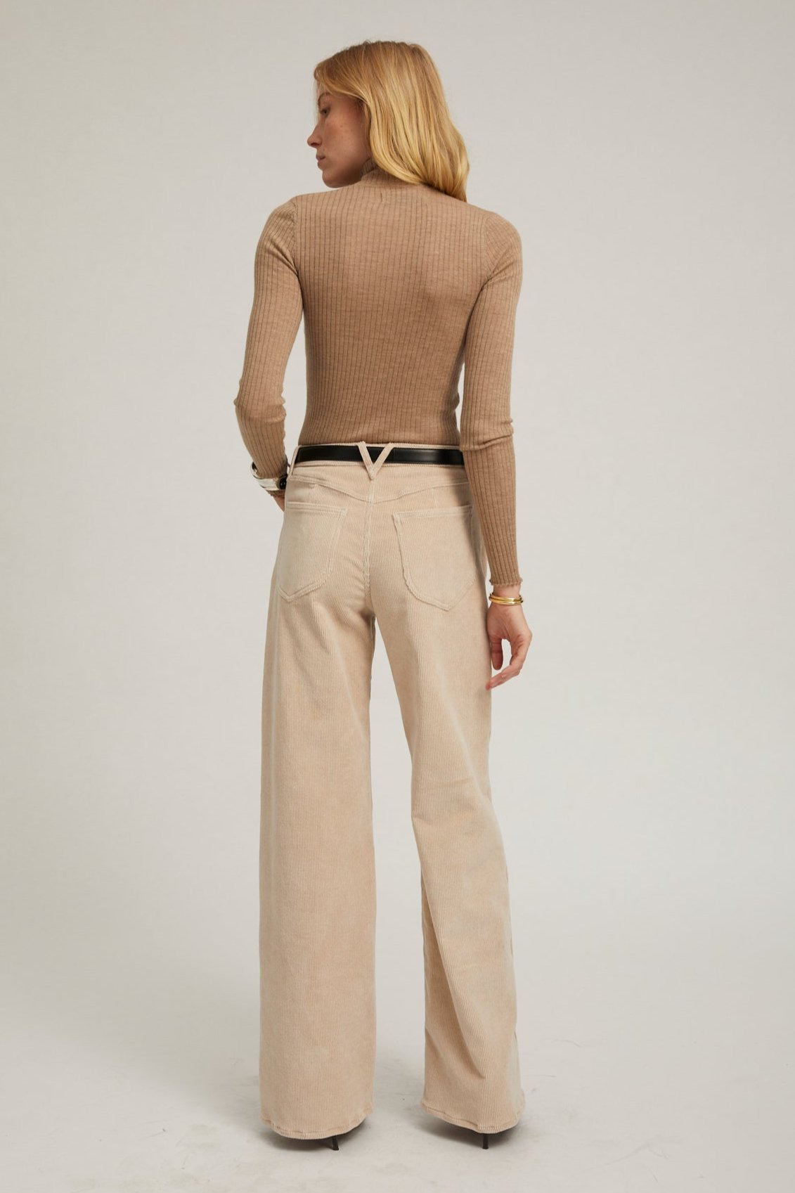 OAT CORDUROY WIDE LEG TROUSERS - 4