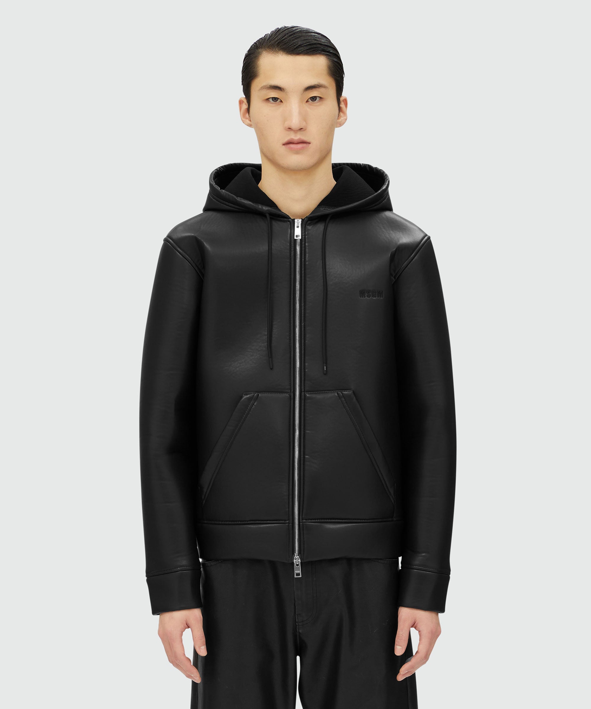 Scuba-effect faux-leather jacket - 2