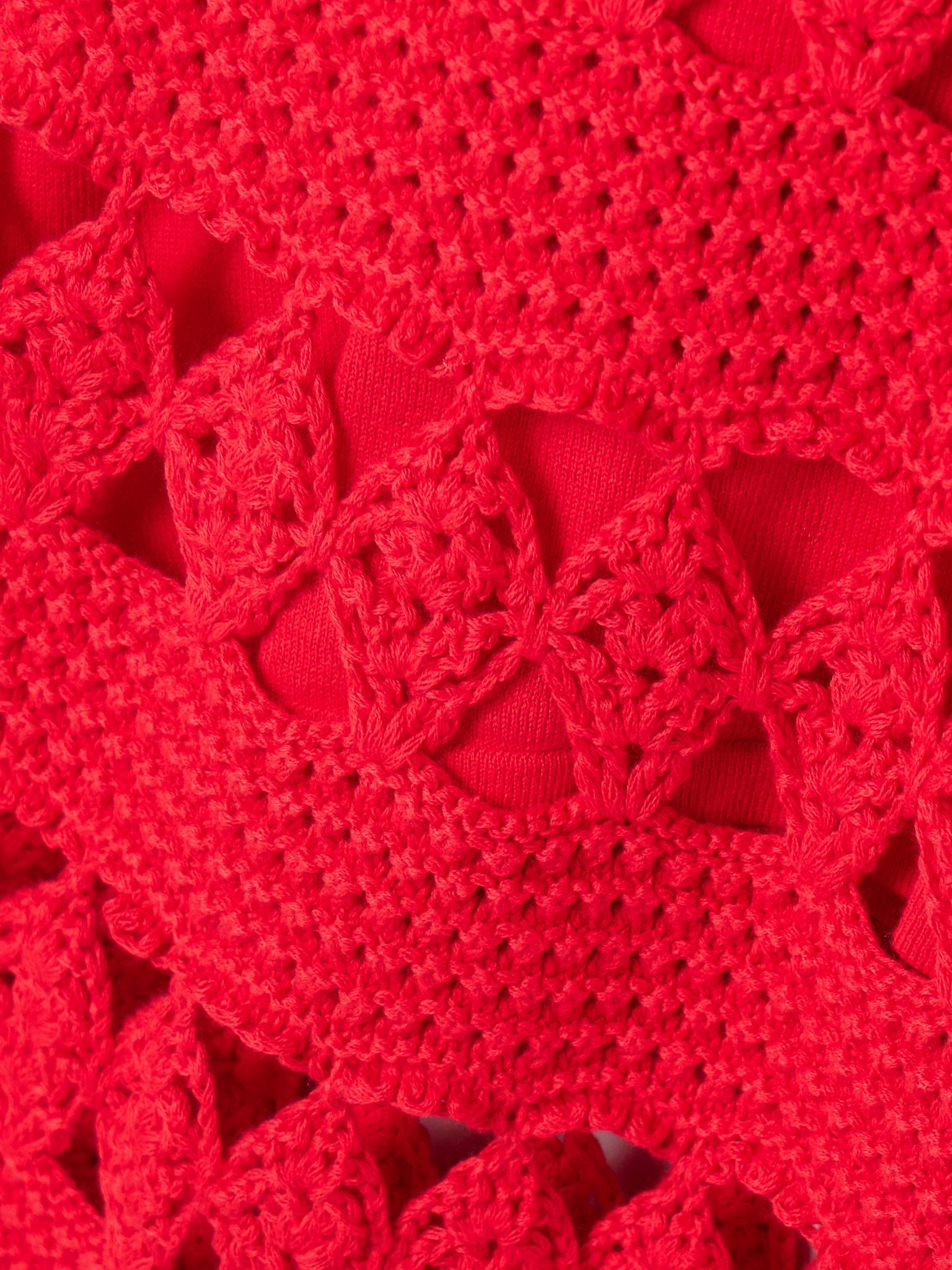 Joan crocheted cotton midi dress Red - 4