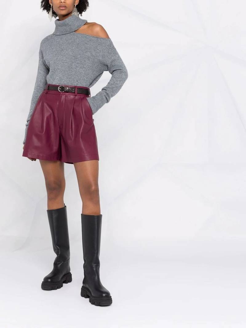 REDValentino high-waisted gathered-detail shorts outlook