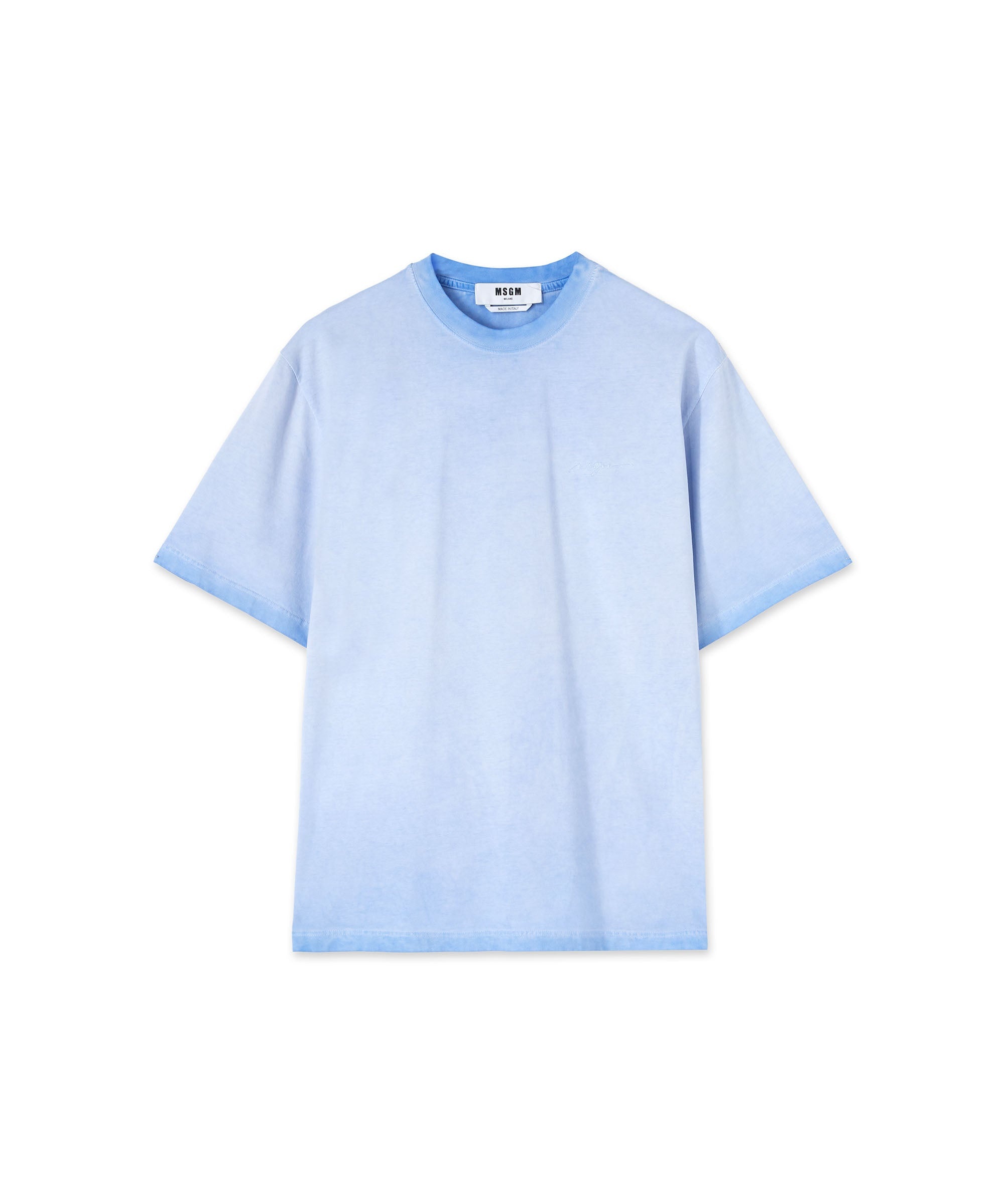 T-Shirt with faded treatment and embroidered logo - 1
