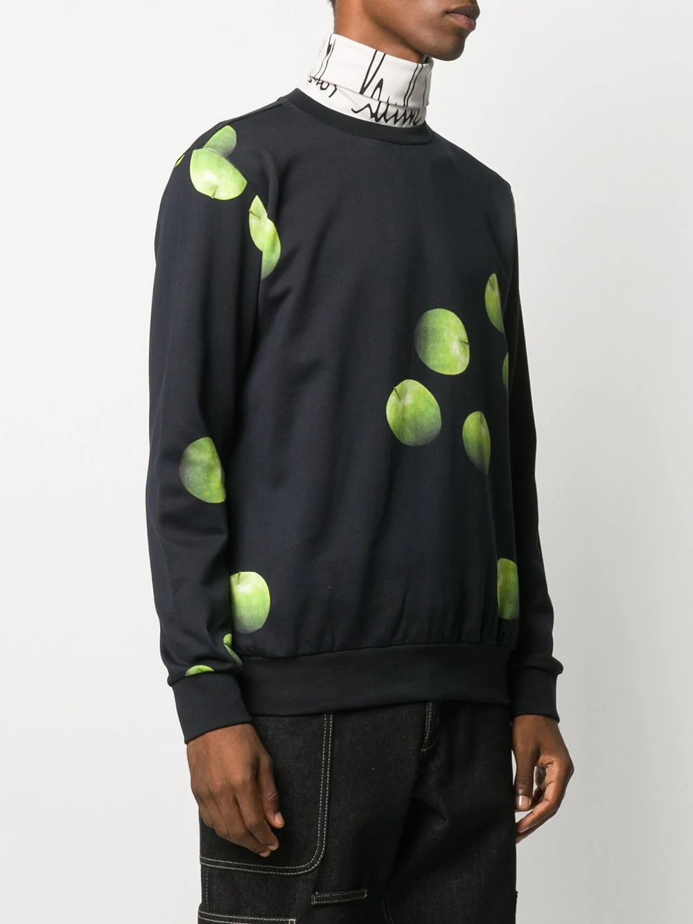 apple-print cotton sweatshirt - 3