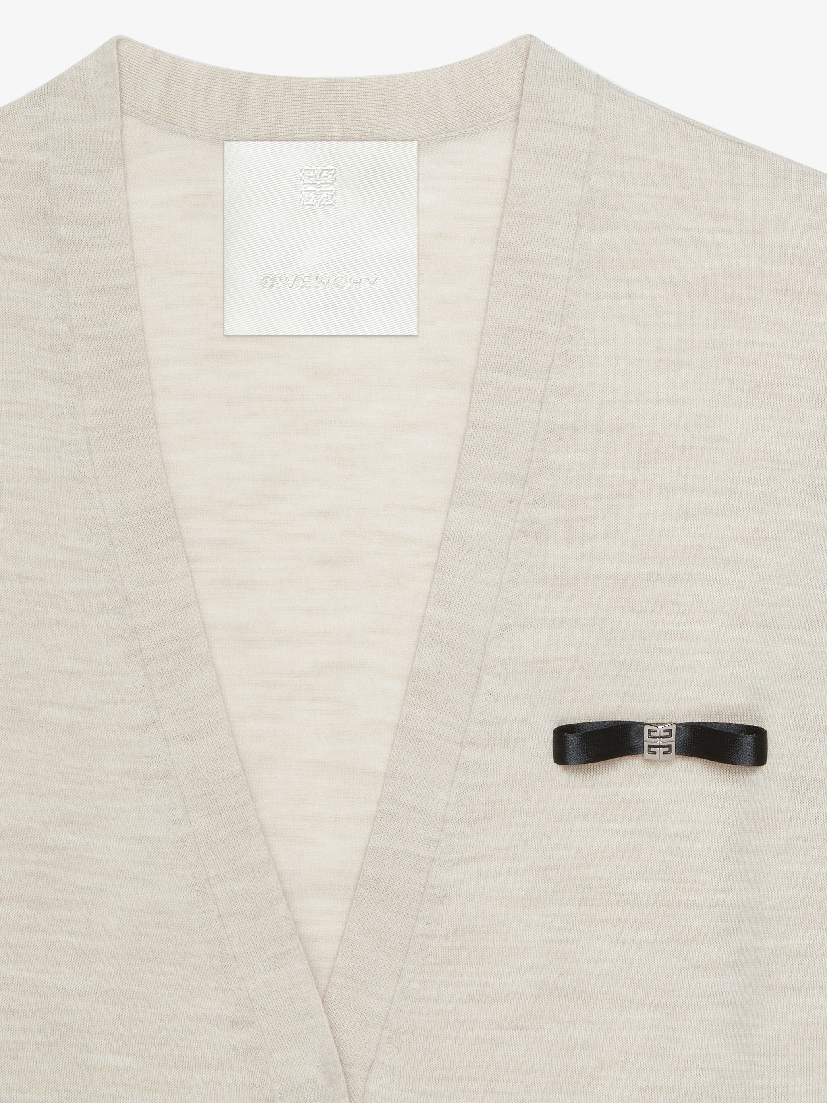 CARDIGAN IN WOOL WITH 4G BOW DETAIL - 5