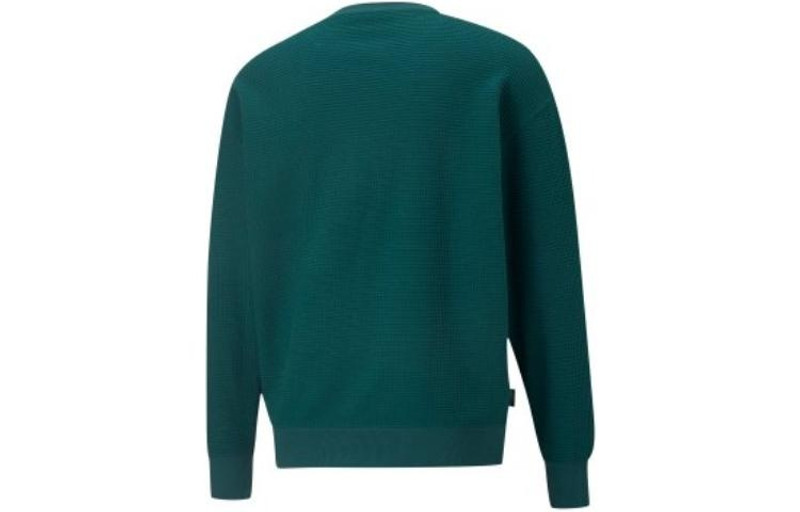 PUMA PUMA Downtown Waffle Crewneck Sweatshirt 'Green' 537730-24 outlook