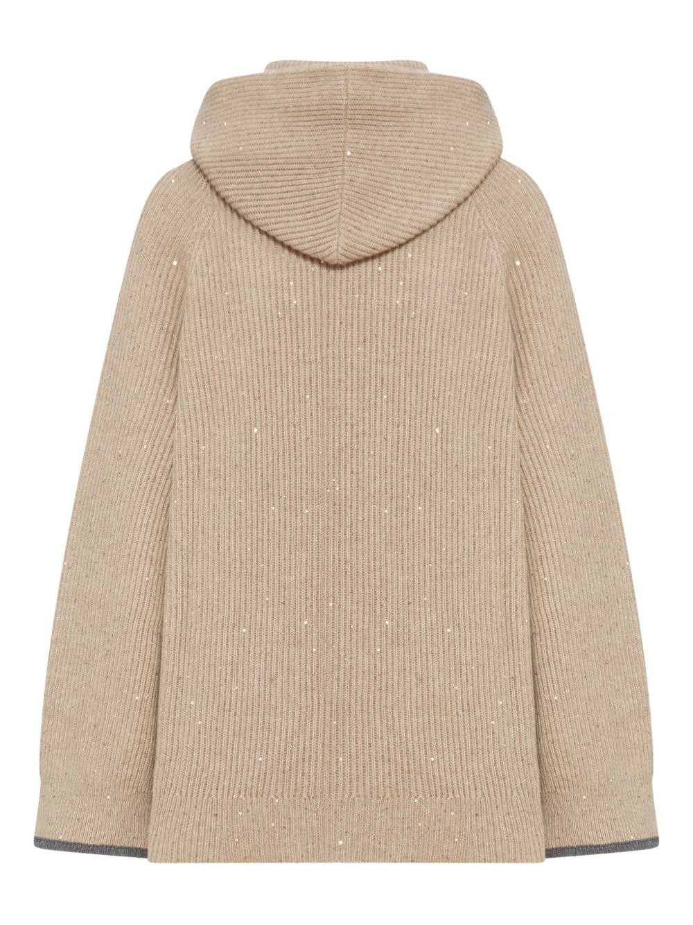 sequin-embellished hooded cashmere sweater - 2