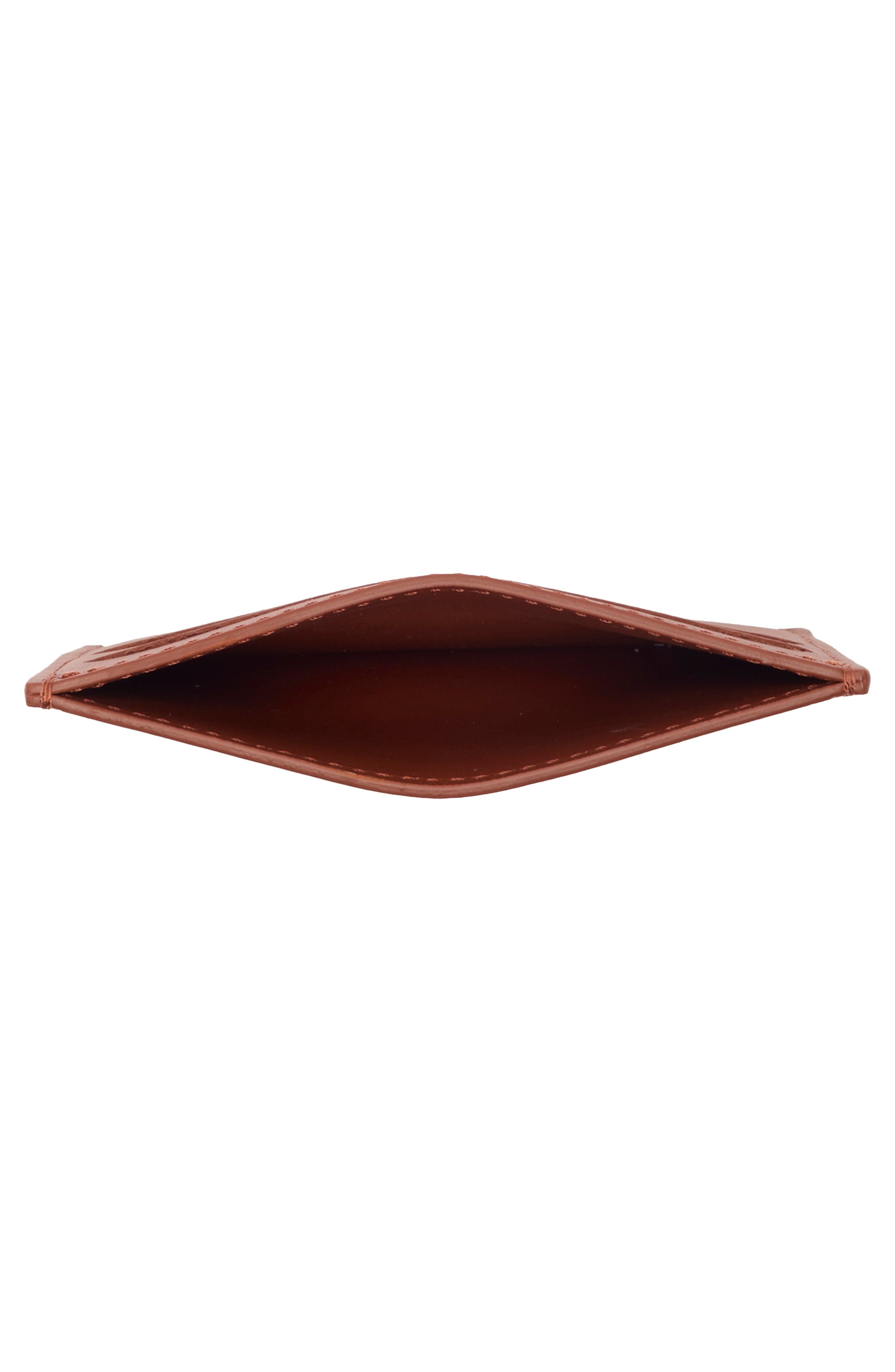 Longchamp Le Roseau Leather Card Case in Bark at Nordstrom - 2