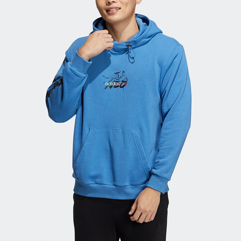 adidas Men's adidas neo Graffiti Logo Alphabet Printing Blue HH8981 outlook