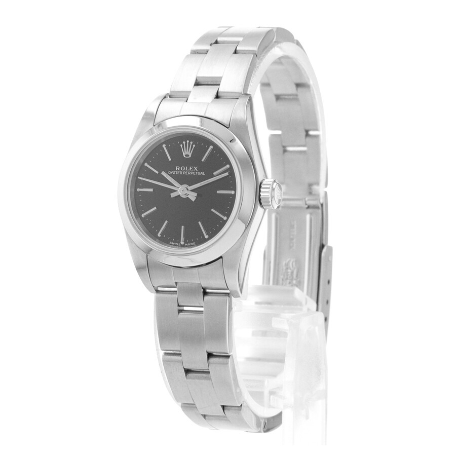 Pre-owned Rolex Oyster Perpetual 24 Automatic Chronometer Black Dial Ladies Watch 76080 BKSO - 5