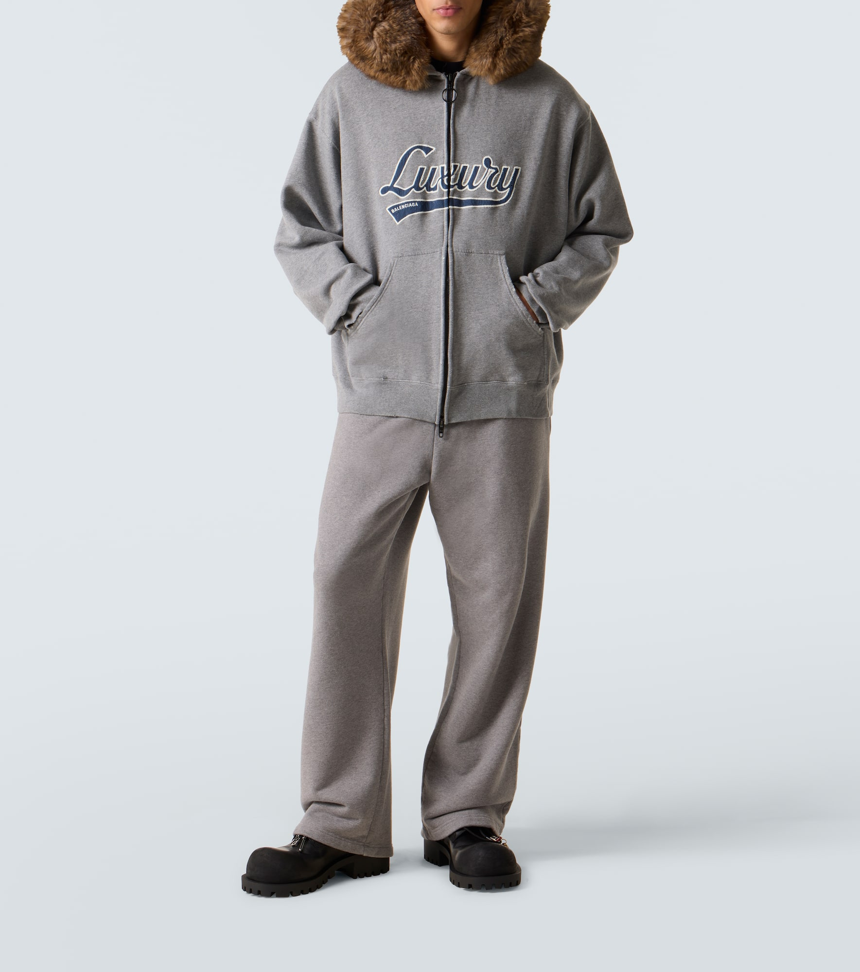 Cotton jersey wide-leg sweatpants - 2