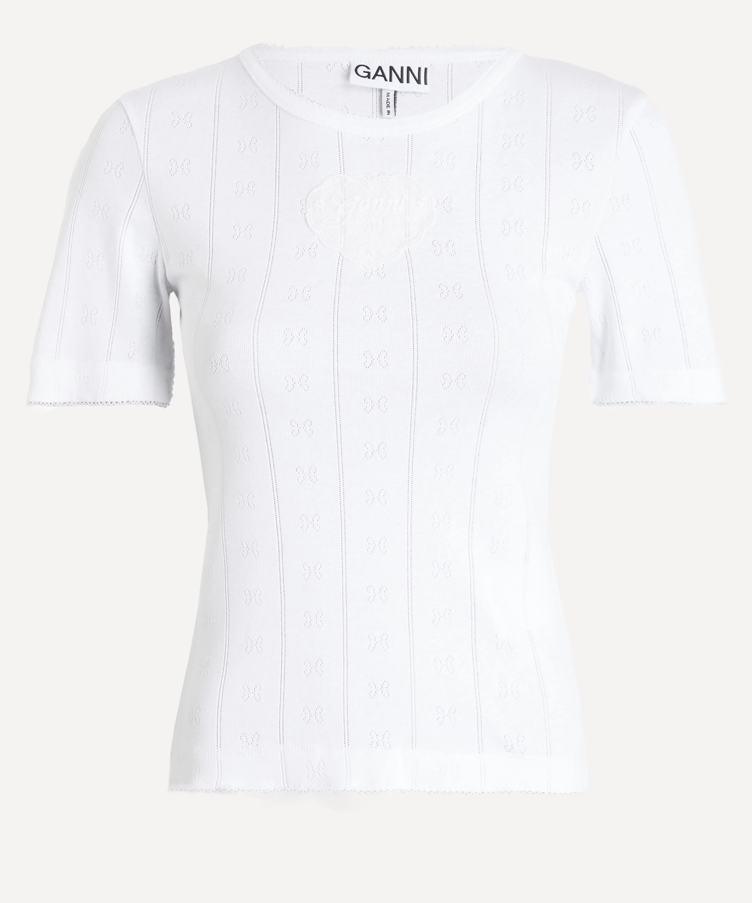 Pointelle Knit T-Shirt - 1