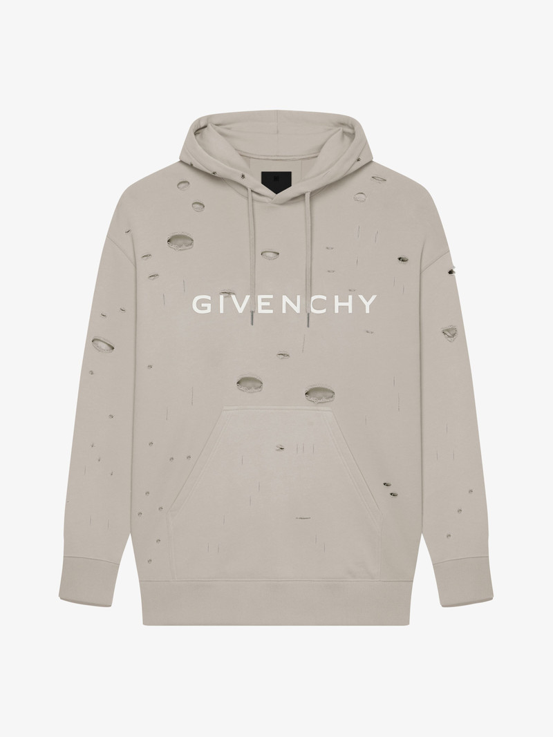 GIVENCHY OVERSIZED HOODIE IN DESTROYED FLEECE 1