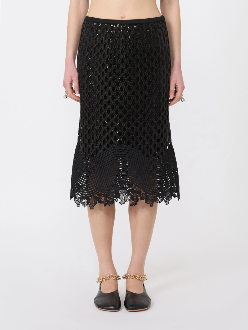 SALA Sequinned mesh skirt - BLACK 3