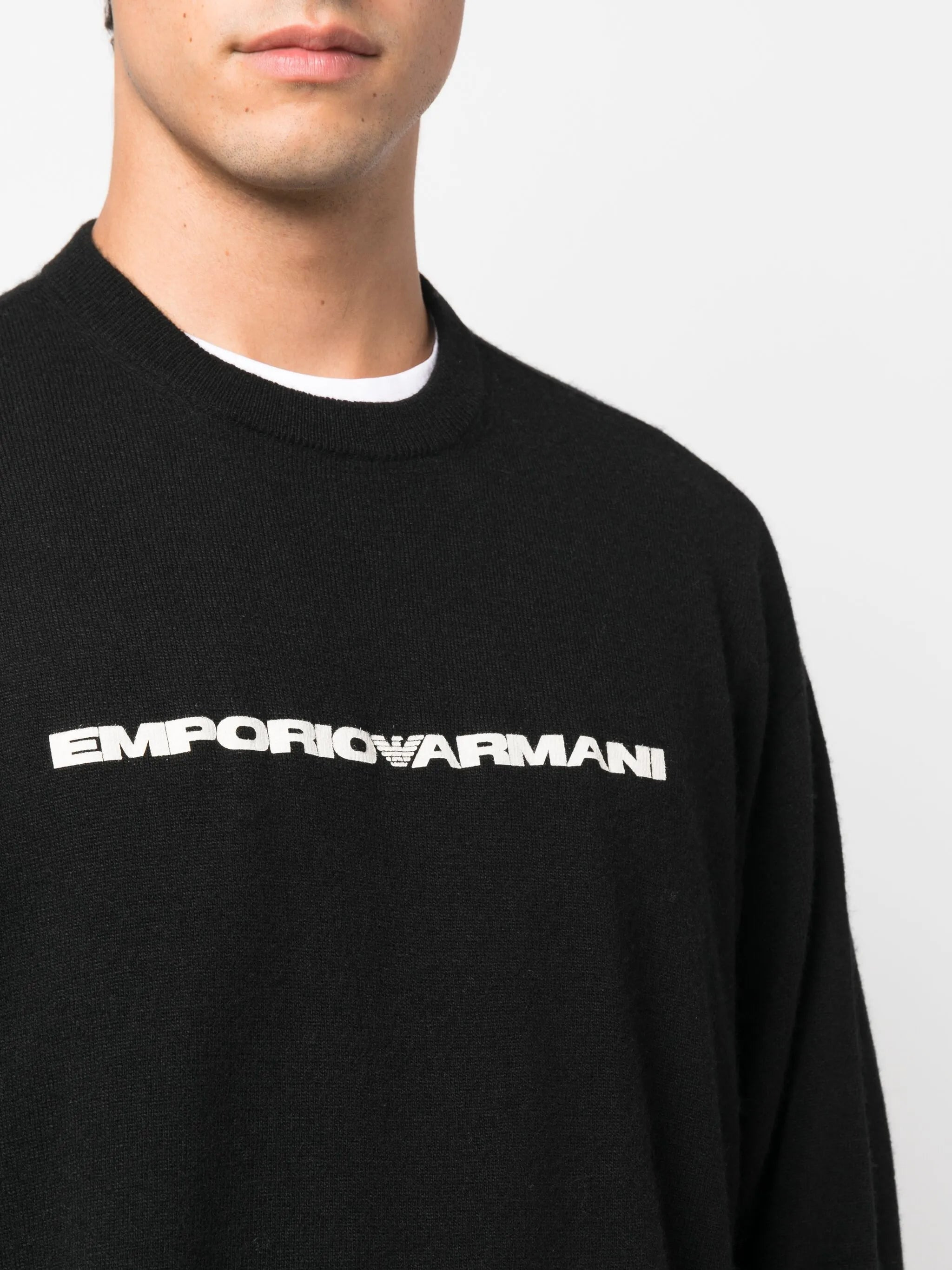 Emporio Armani Logo-print Crew-neck Jumper - 3