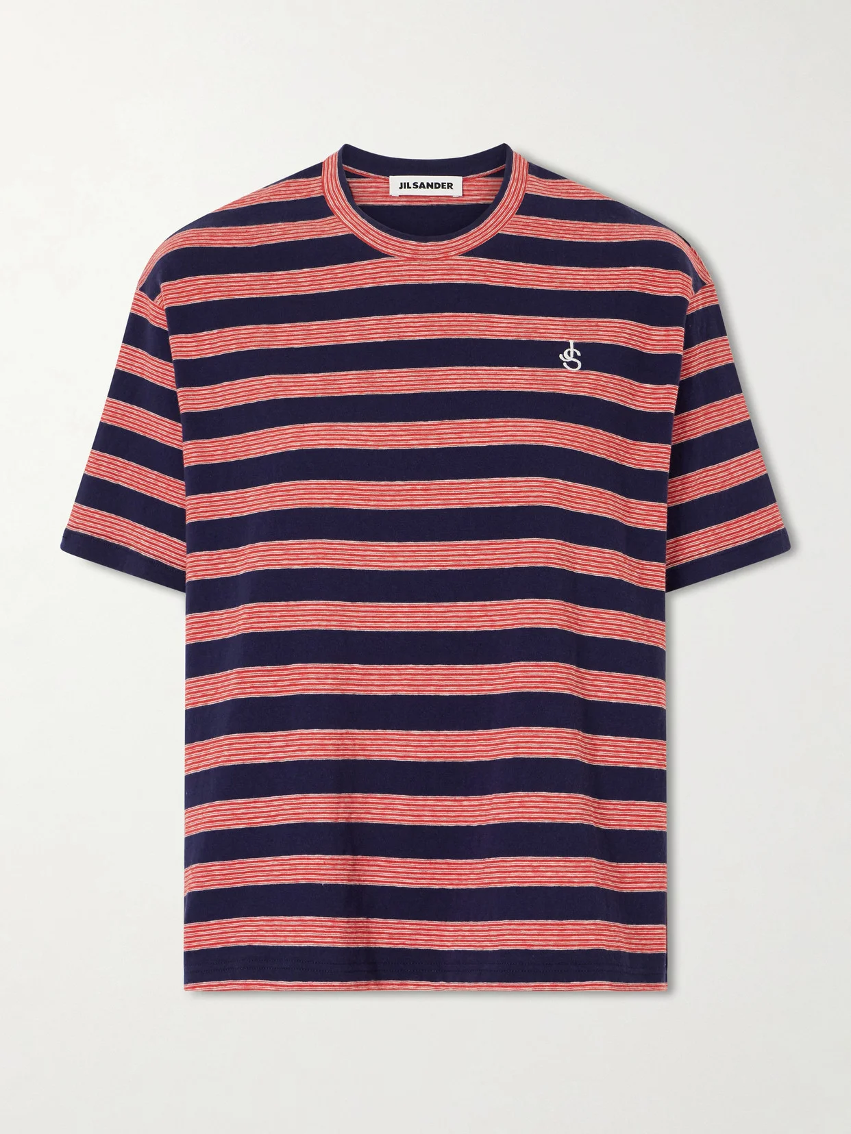Loogo-embroidered Striped Cotton T-shirt - 1